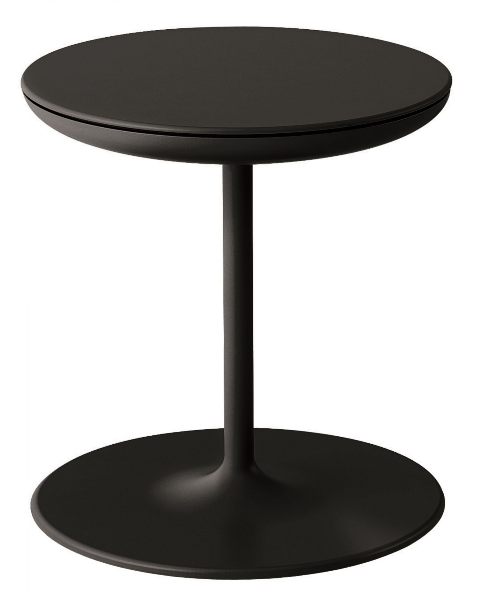 Schwarzer Toi Beistelltisch von Zanotta: Moderner runder Tisch mit schlankem Fuß und minimalistischem Design.