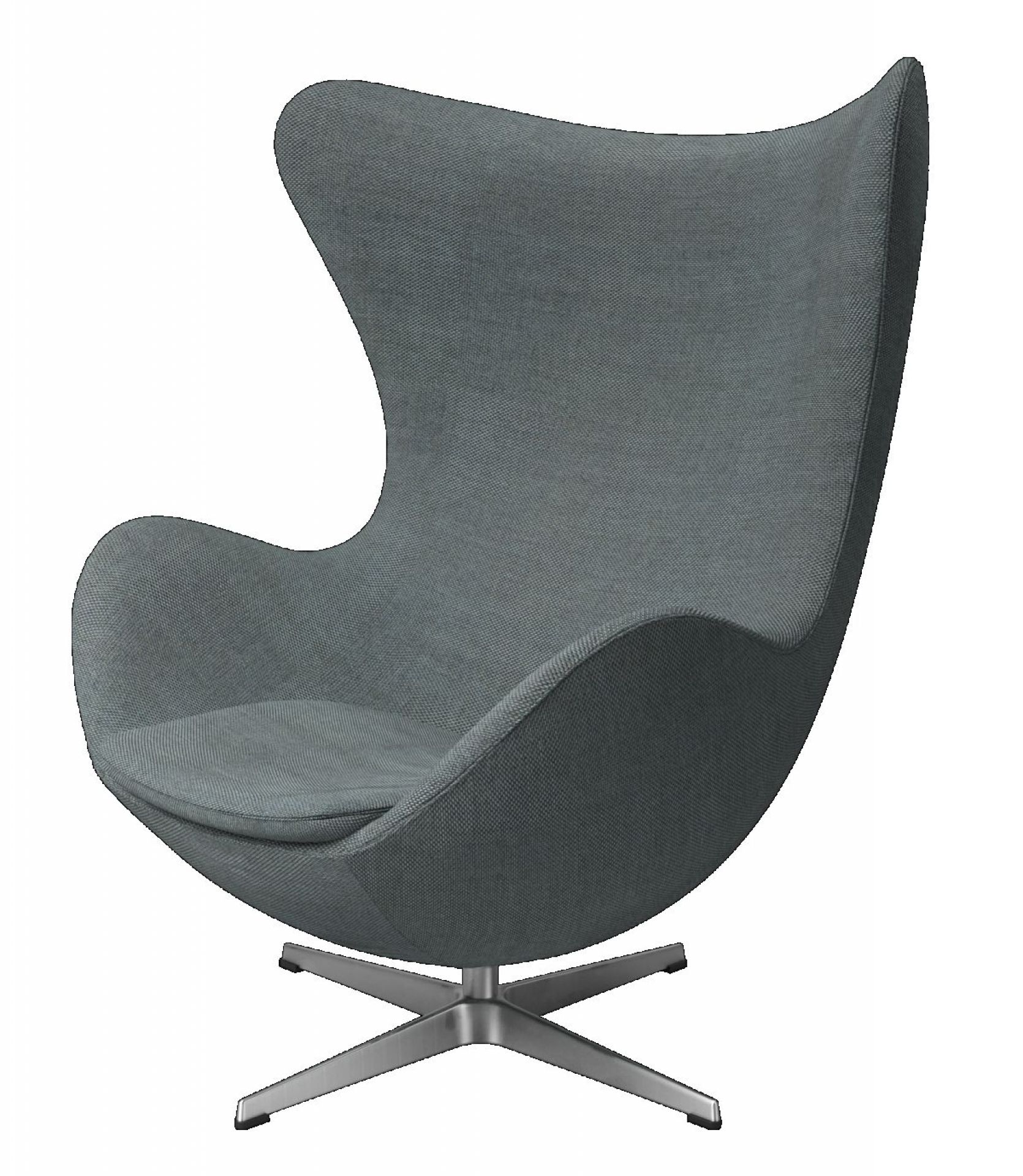 Egg Chair von Fritz Hansen mit Re-wool Stoff in Aquamarin, Designklassiker für Wohnzimmer.