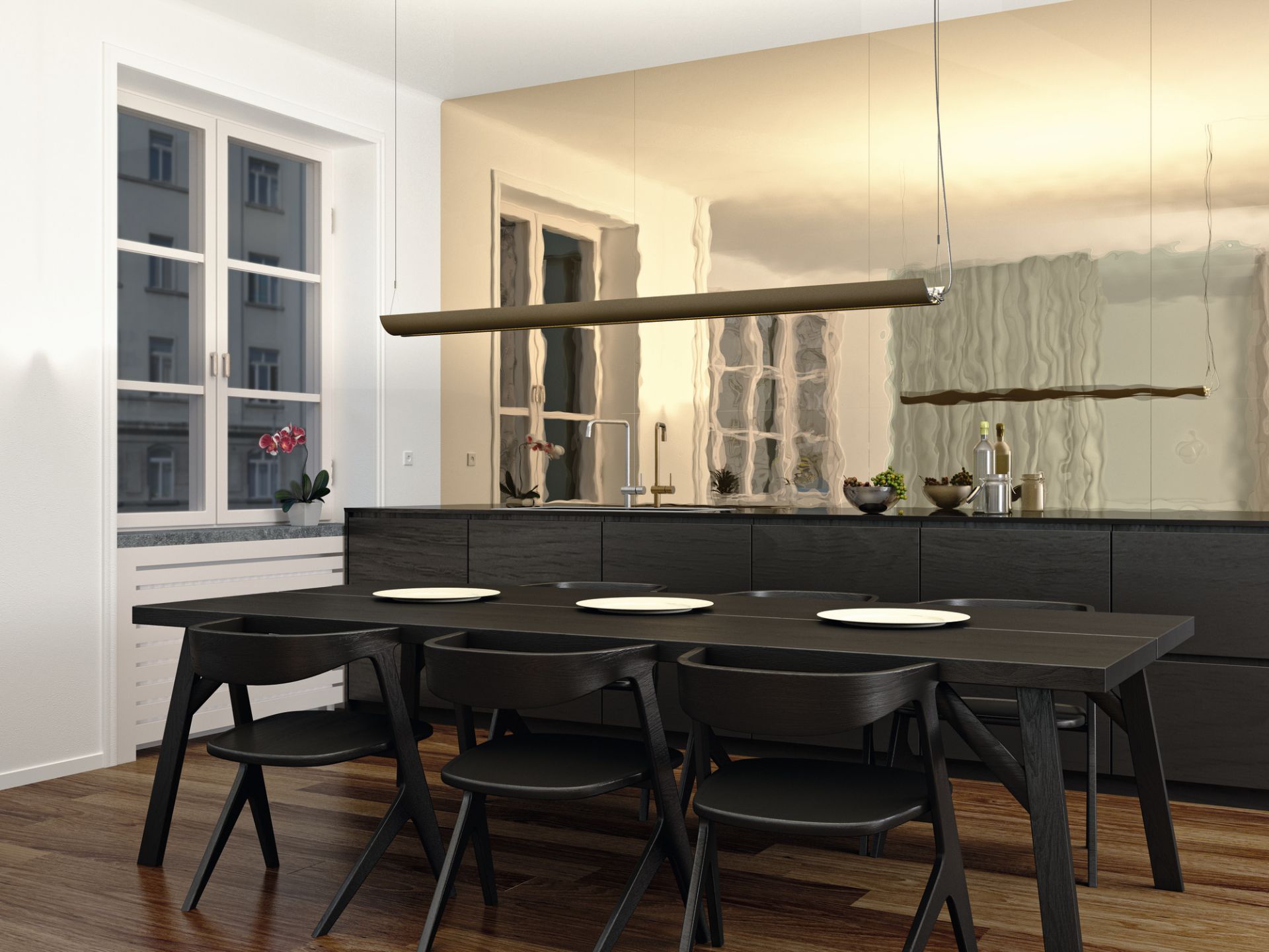 Updown 32 Pendelleuchte Belux Schwarz 2700K Dimmbar