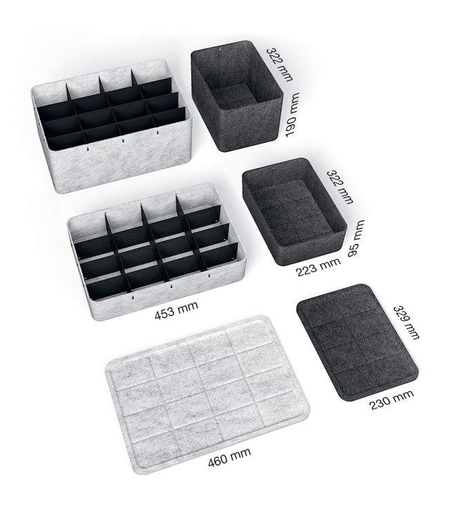 USM Haller Inos Box tief mit Tablett