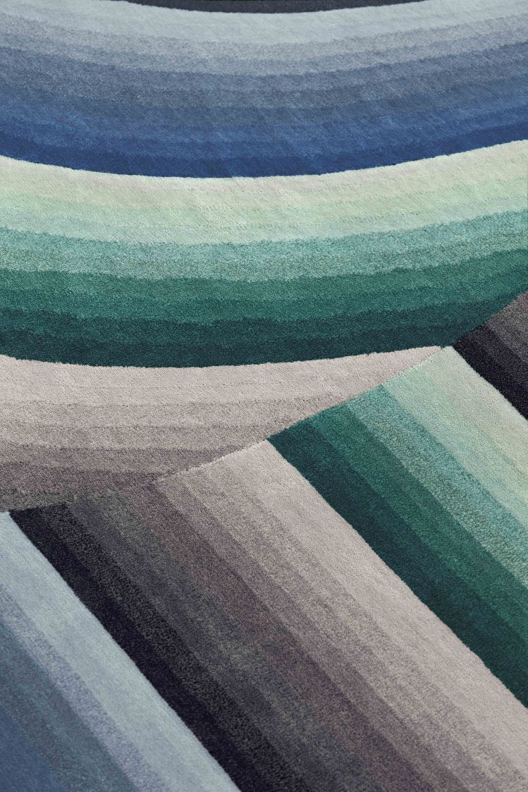 Round Mirage Teppich blau Gan