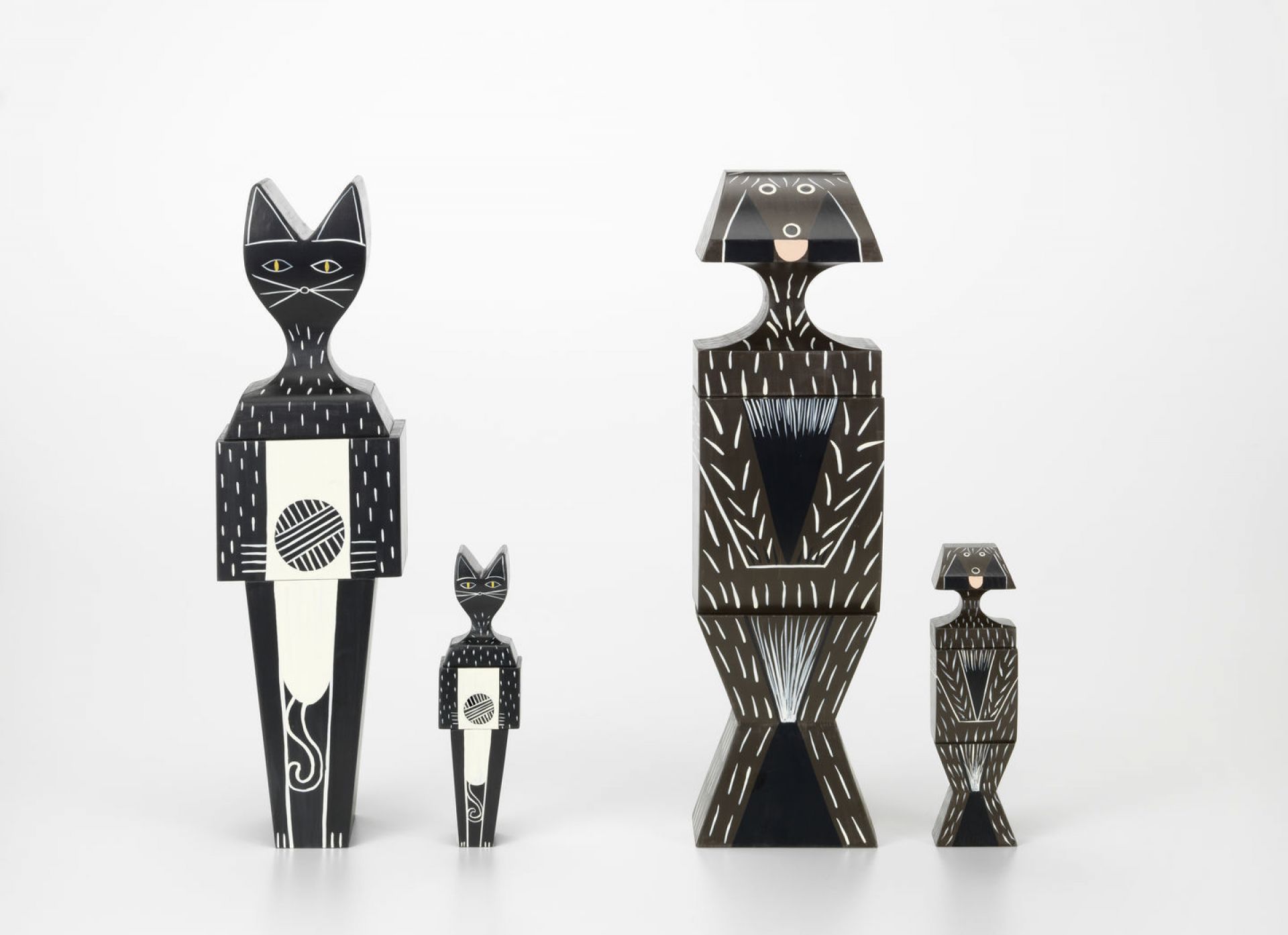 Wooden Dolls Katze / Hund Holzfigur Vitra
