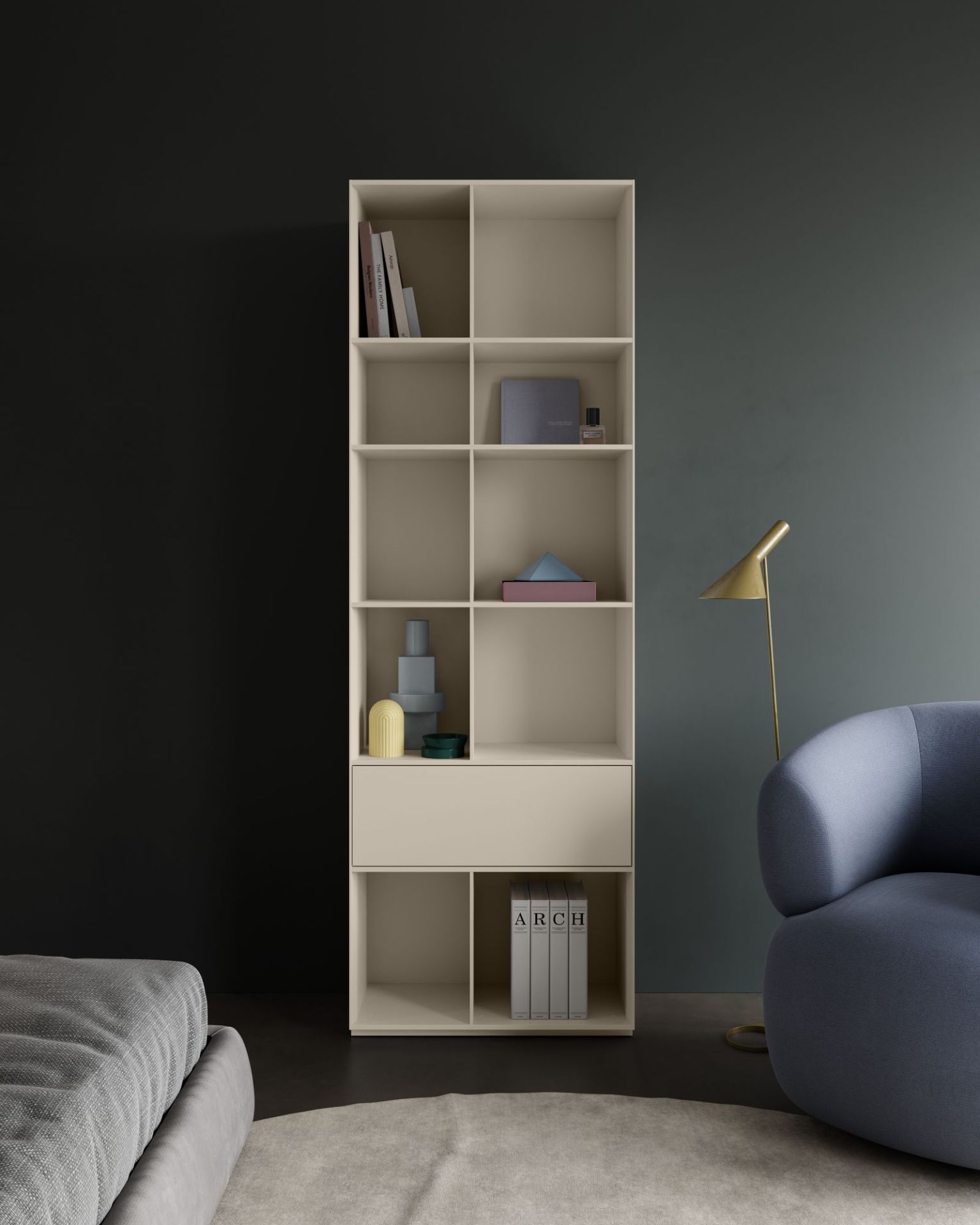 Nex Pur Regal mit Schublade und Offen Piure