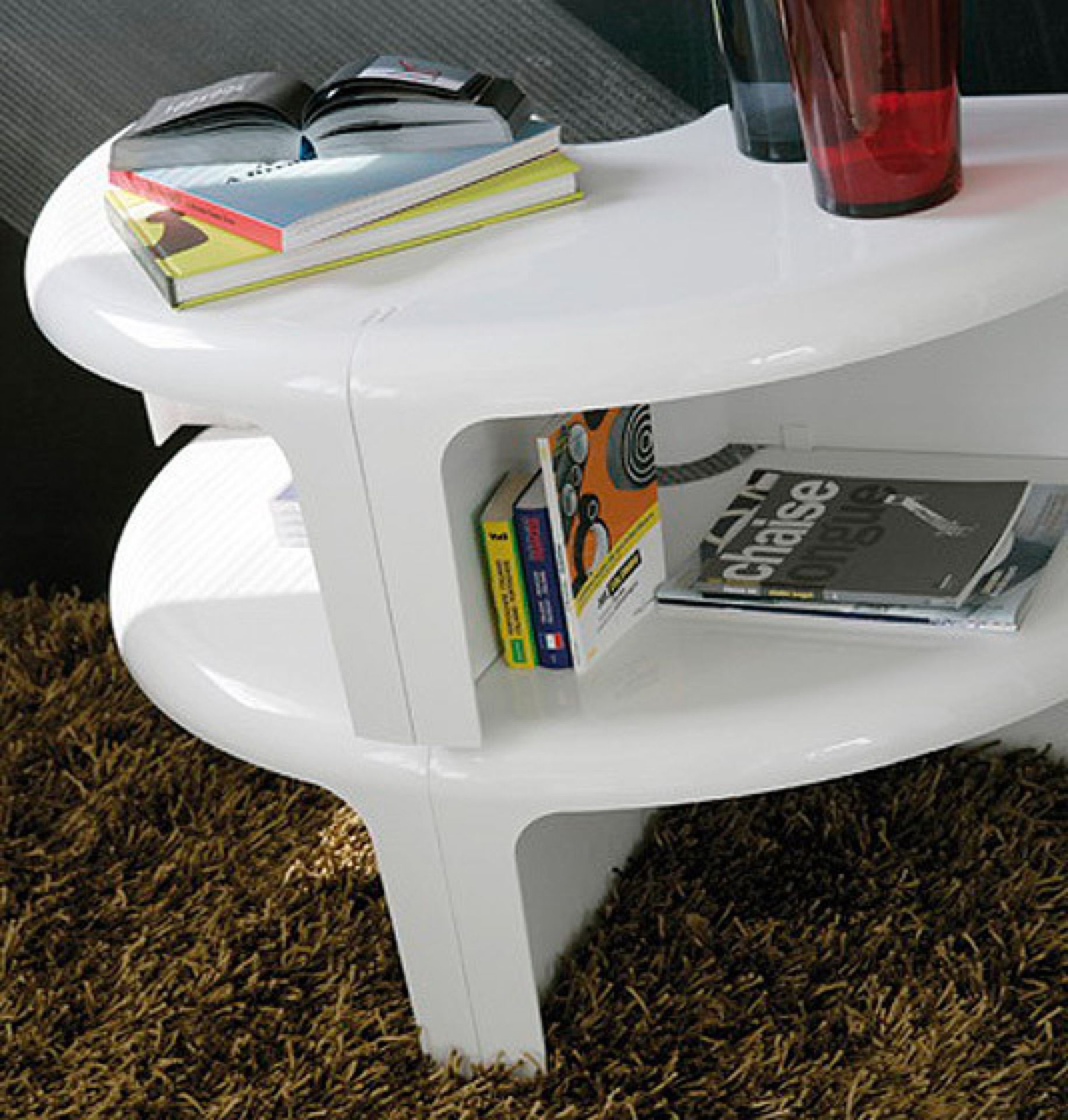 4/4 Kaffeetisch/Modulares Bücherregal WEISS B-Line EINZELSTÜCK