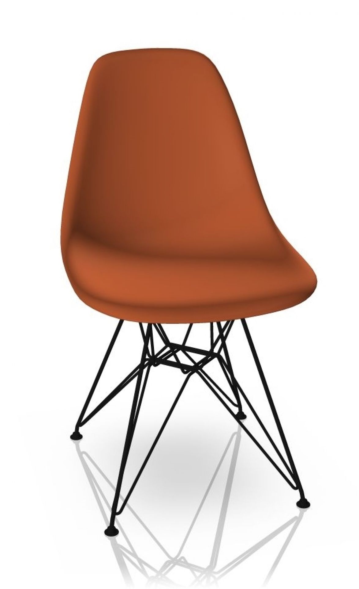 Eames Plastic Side Chair DSR Stuhl Vitra Schwarz-Rost orange
