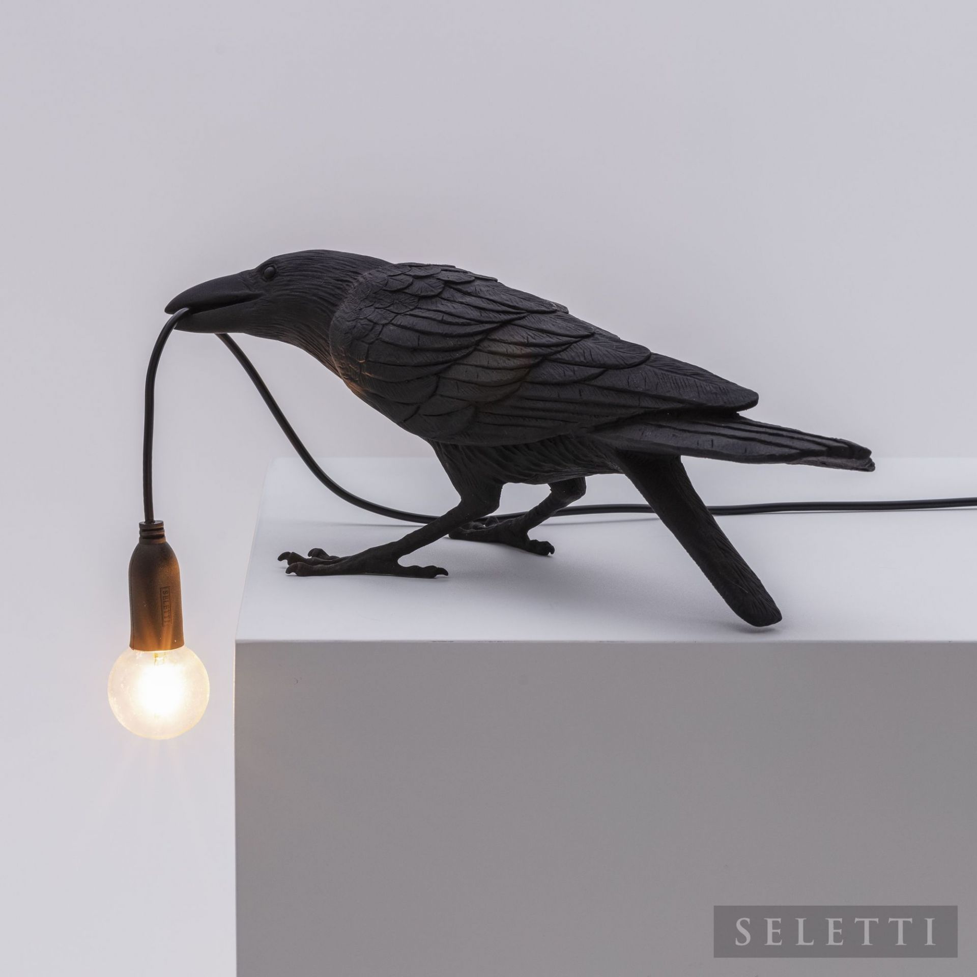 Bird Lamp Playing black Leuchte Seletti