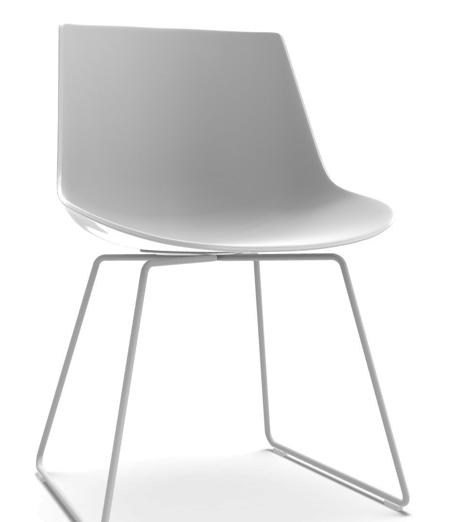 Flow Chair Stuhl Kufengestell MDF Italia Weiß - Weiß matt