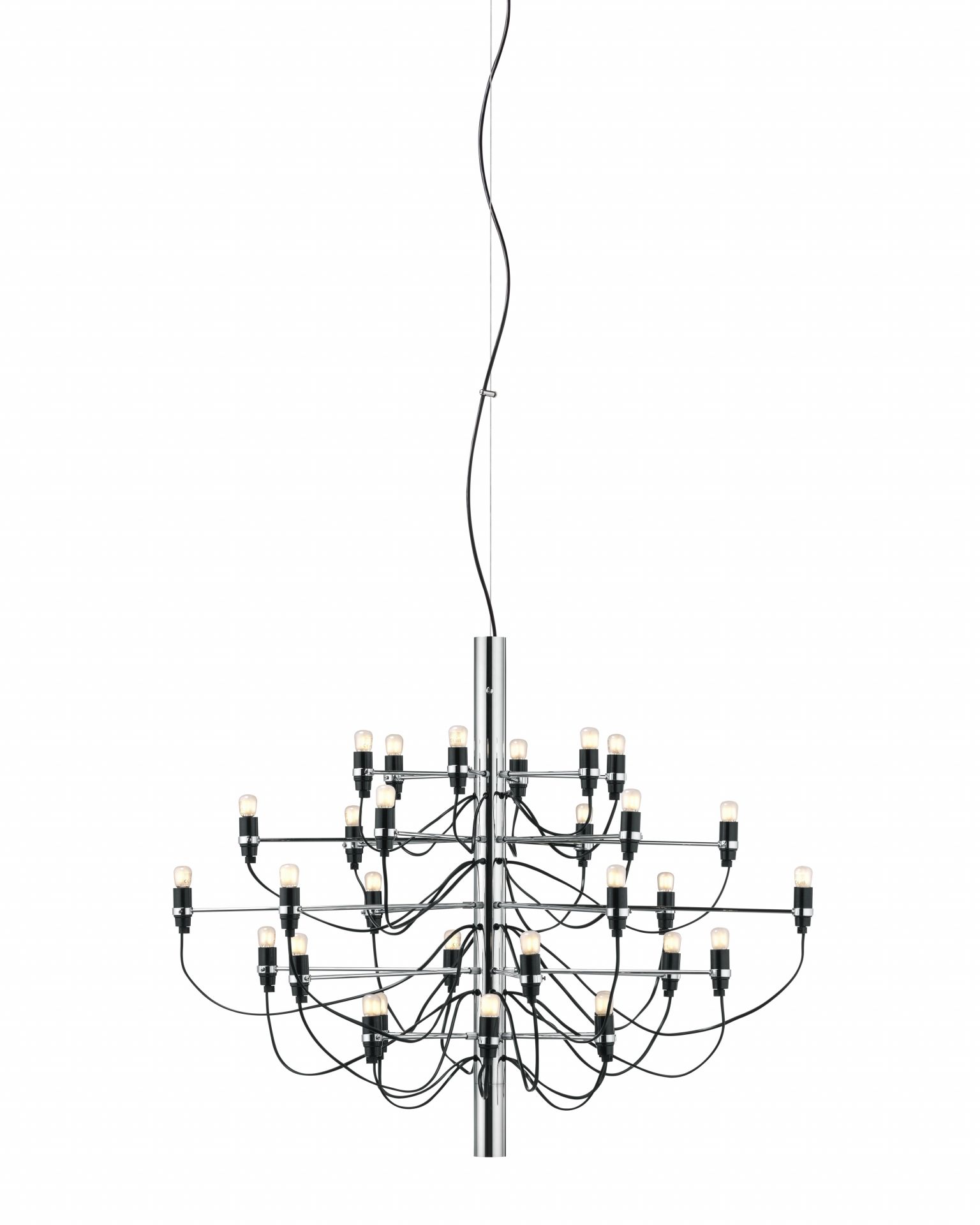 2097/30 LED Kronleuchter Chrom mit mattierte Glühbirnen Flos