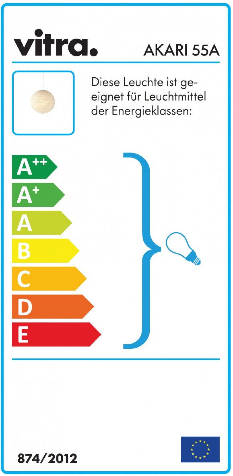 Akari 45A / 55A / 75A / 120A Pendelleuchte Vitra 45A