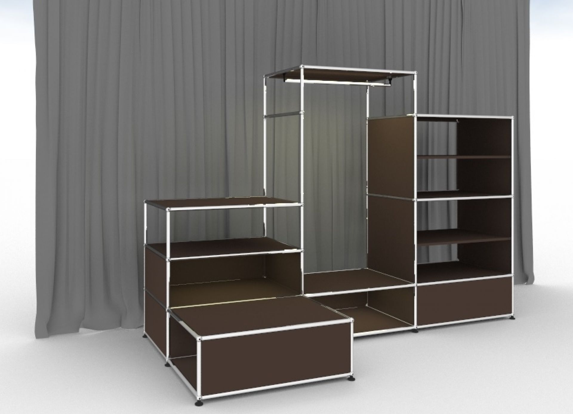E Garderobe beleuchtet braun USM Haller