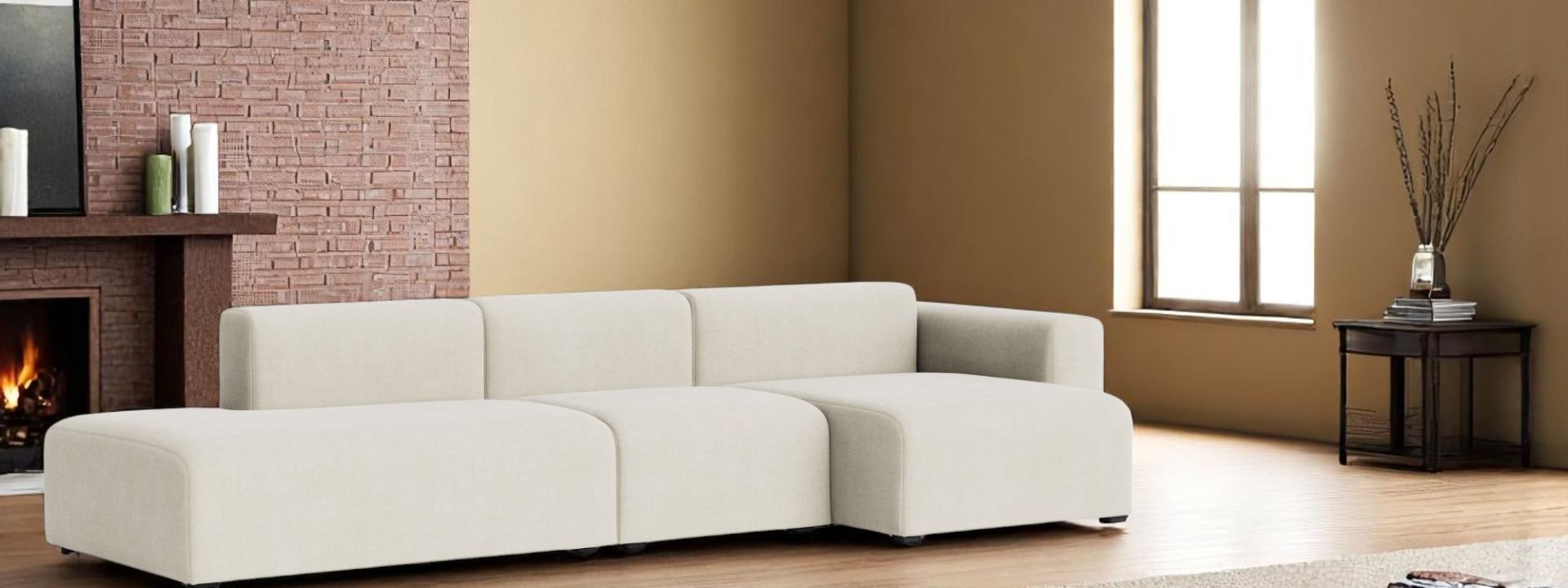 Mags Sofa 3-Sitzer Combination 4 Low Armrest mit Armlehne rechts Hay