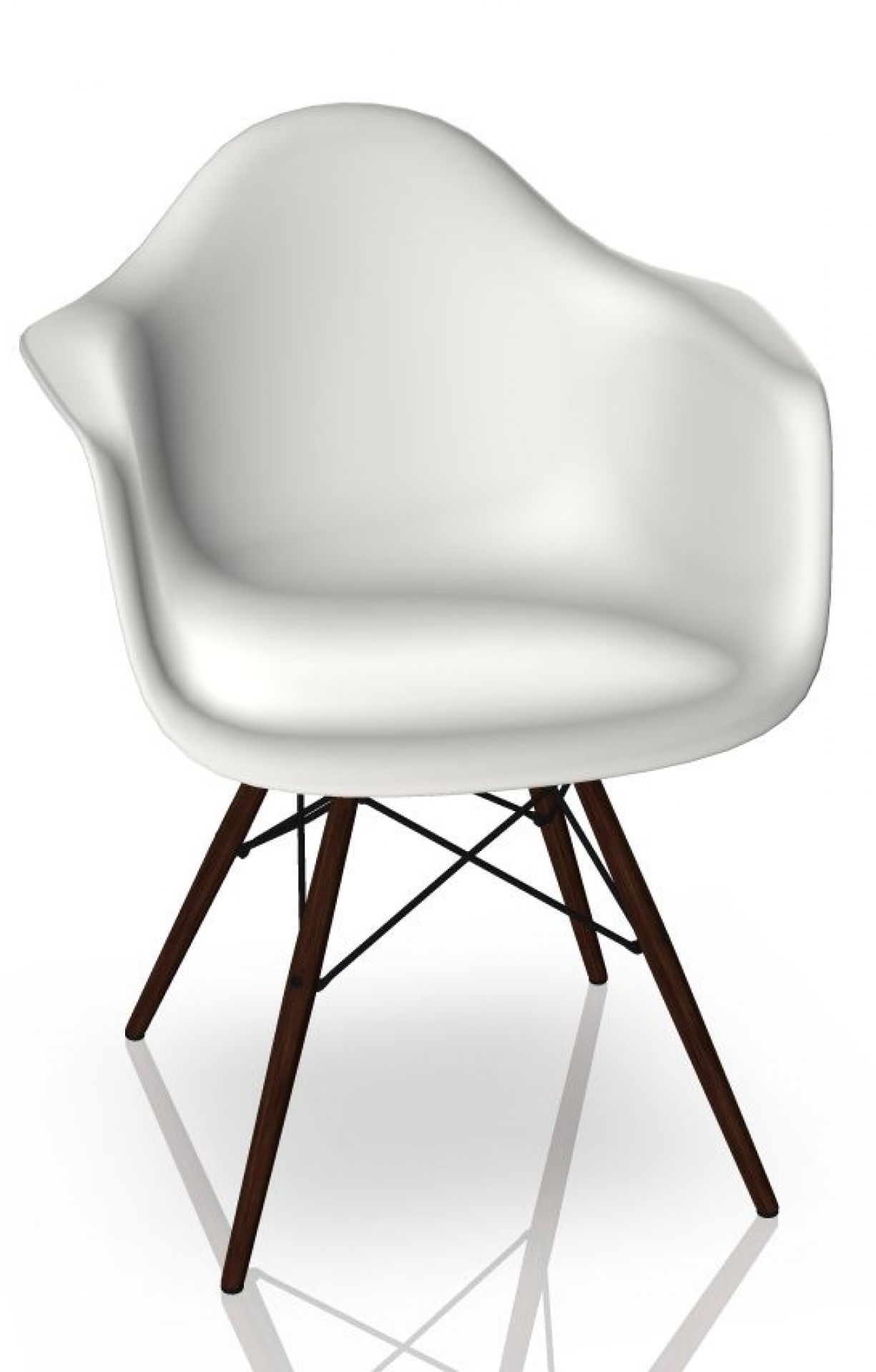 Eames Plastic Arm Chair DAW Stuhl Vitra Ahorn dunkel - Weiss
