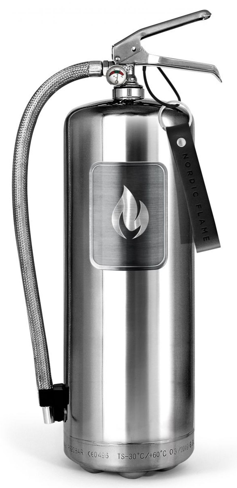 Feuerlöscher Steel Edition 6 kg polierter Edelstahl Nordic Flame EINZELSTÜCK