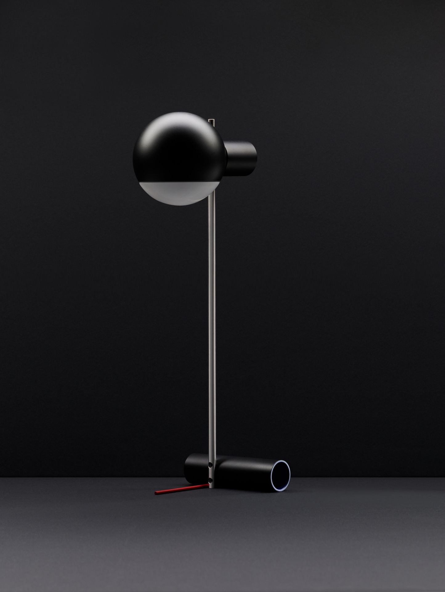 L25 Tafellampje LED Tischleuchte Reedition Tecta Schwarz glänzend