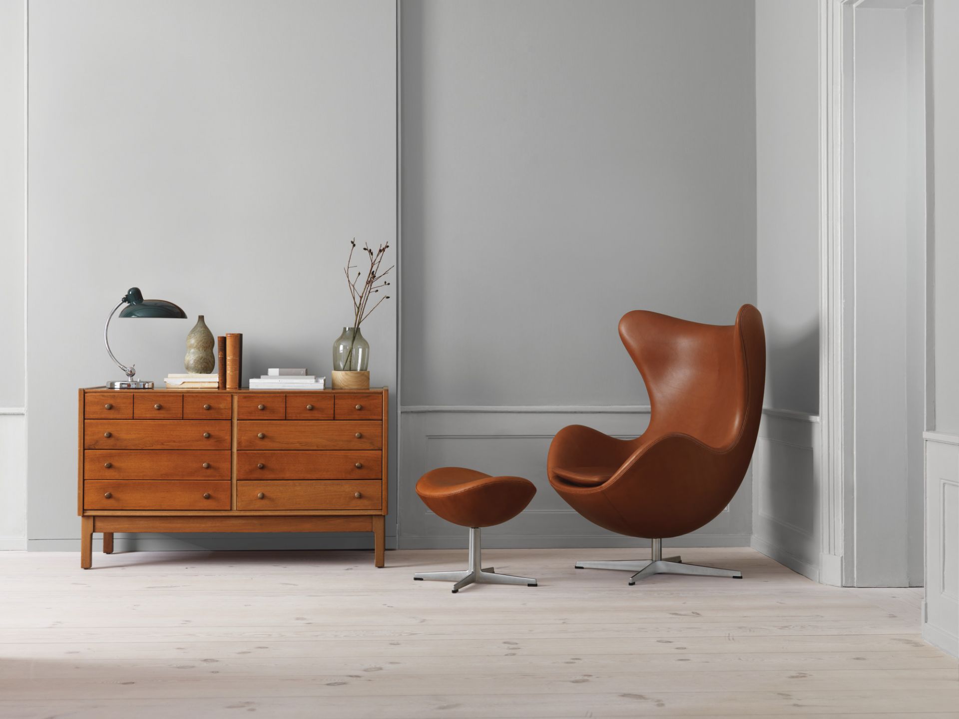 6631 T Luxus Tischleuchte KAISER idell Fritz Hansen schwarz hochglanz
