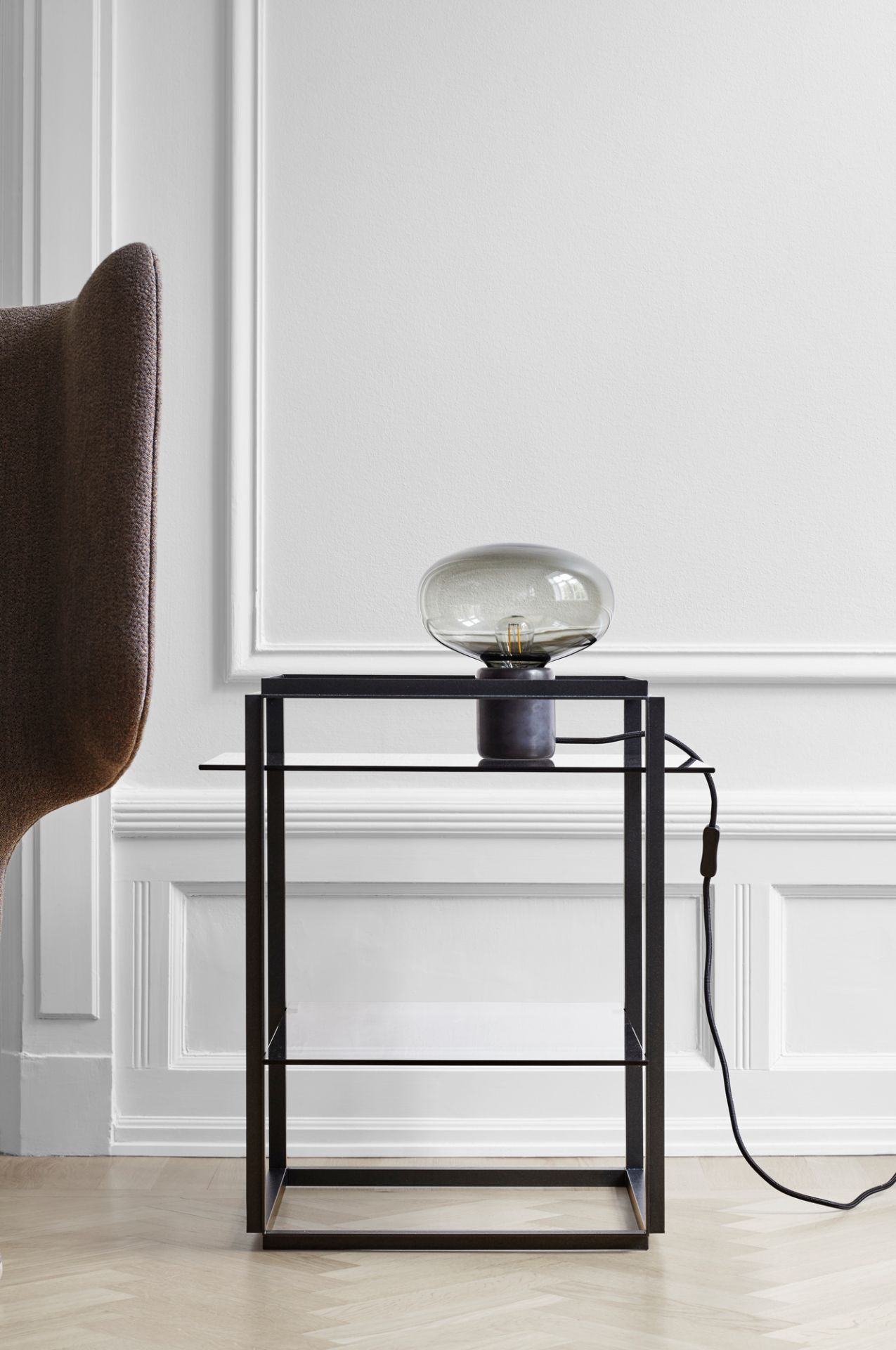 Karl-Johan Table lamp Tischleuchte New Works eiche/opal glas