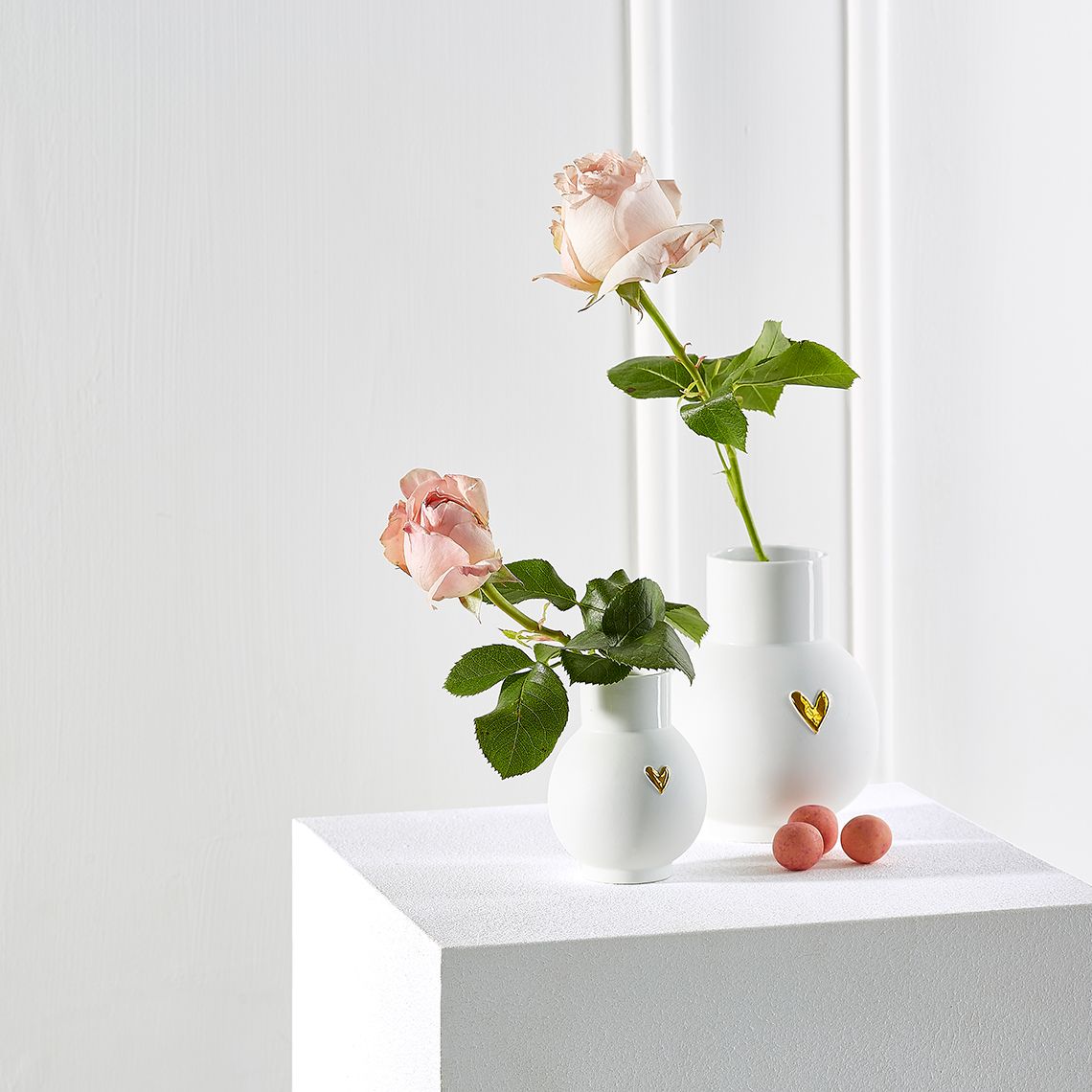 "Herz gold" Lovely Kugelvase Räder