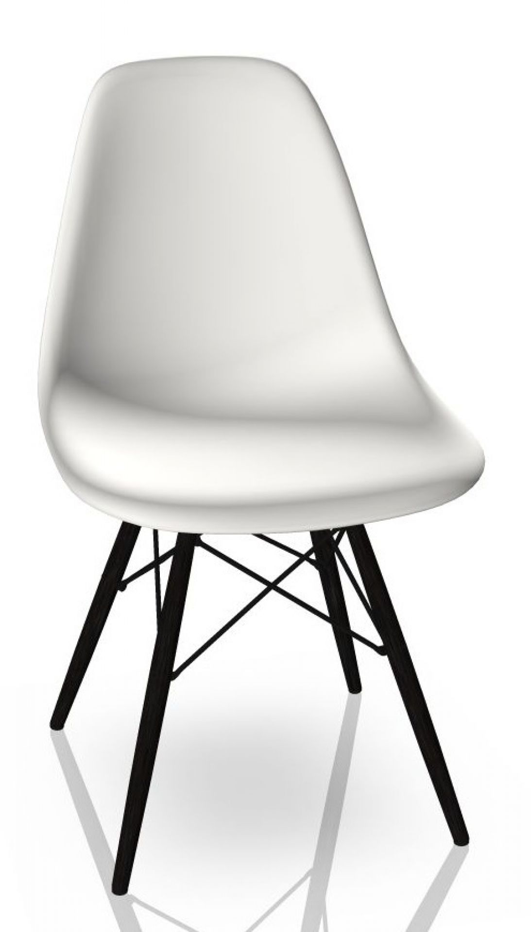 Eames Plastic Side Chair DSW Stuhl Vitra Esche honigfarben-Weiss