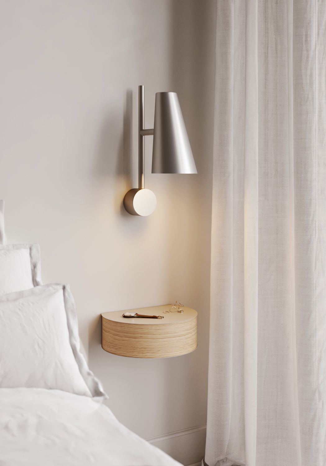 Wallie Wandschublade Regal grau-beige Woud