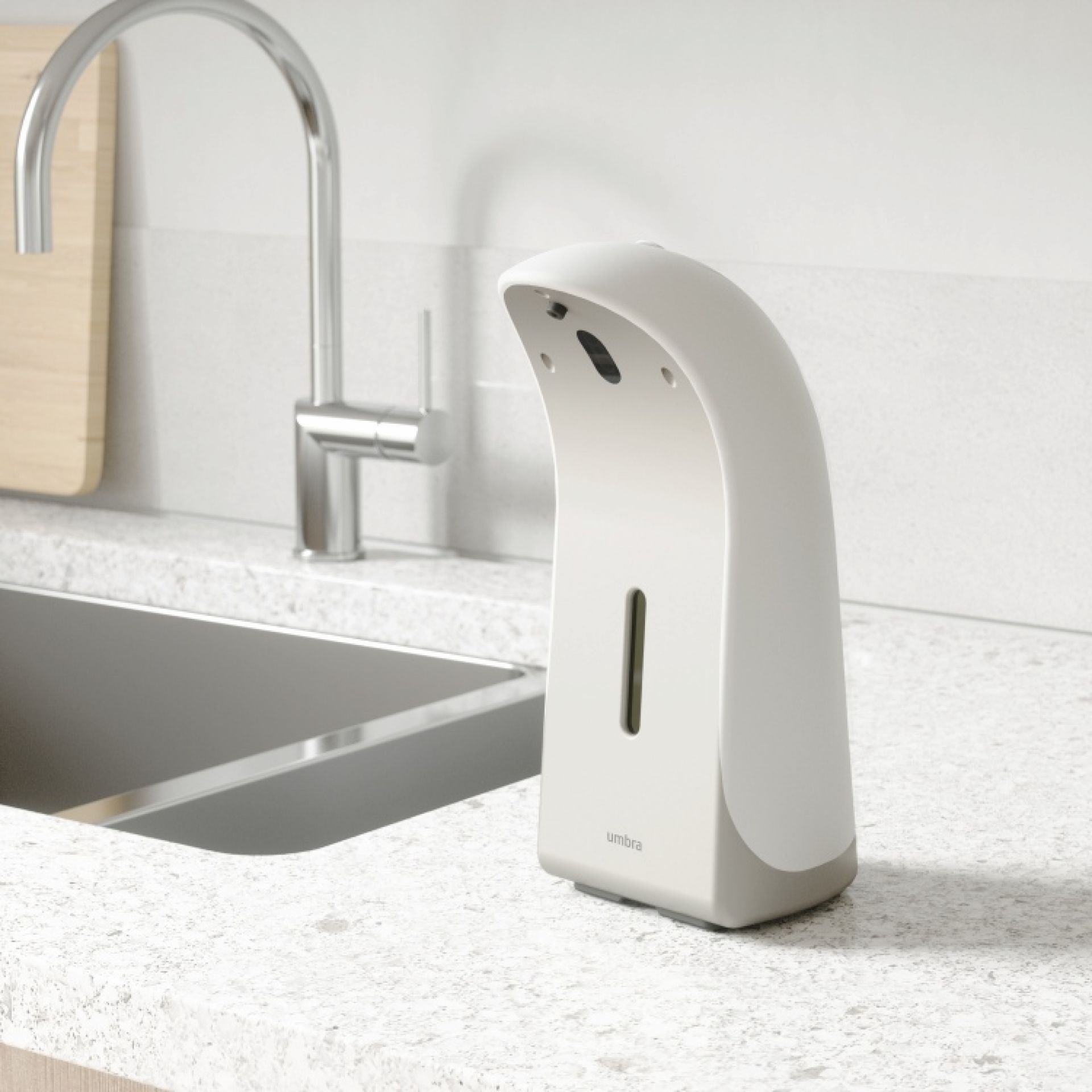 Emperor Automatic Soap Dispenser Seifenspender Umbra Weiss - Nickel EINZELSTÜCK