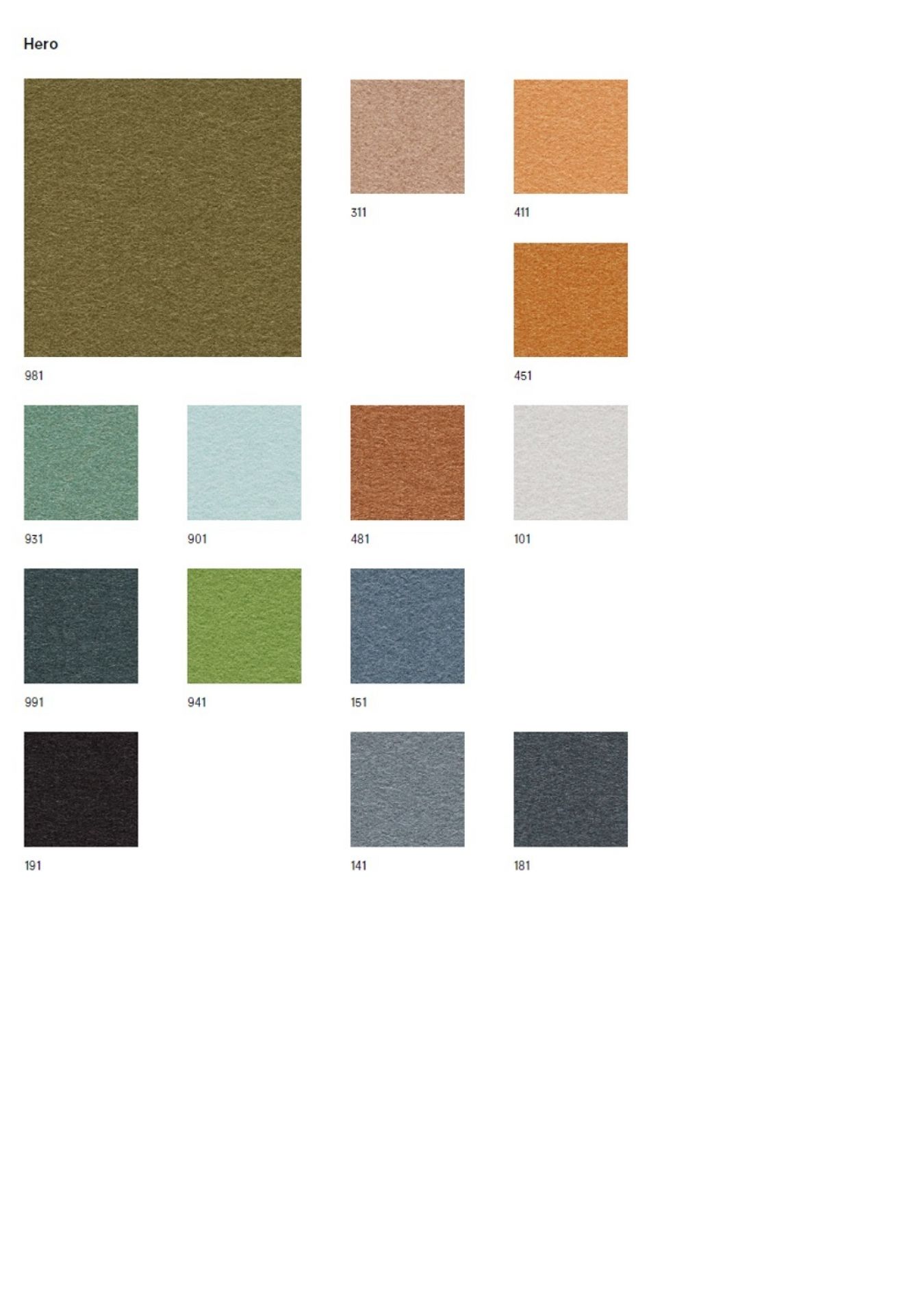 Stoffmusterkarte Hero Kvadrat