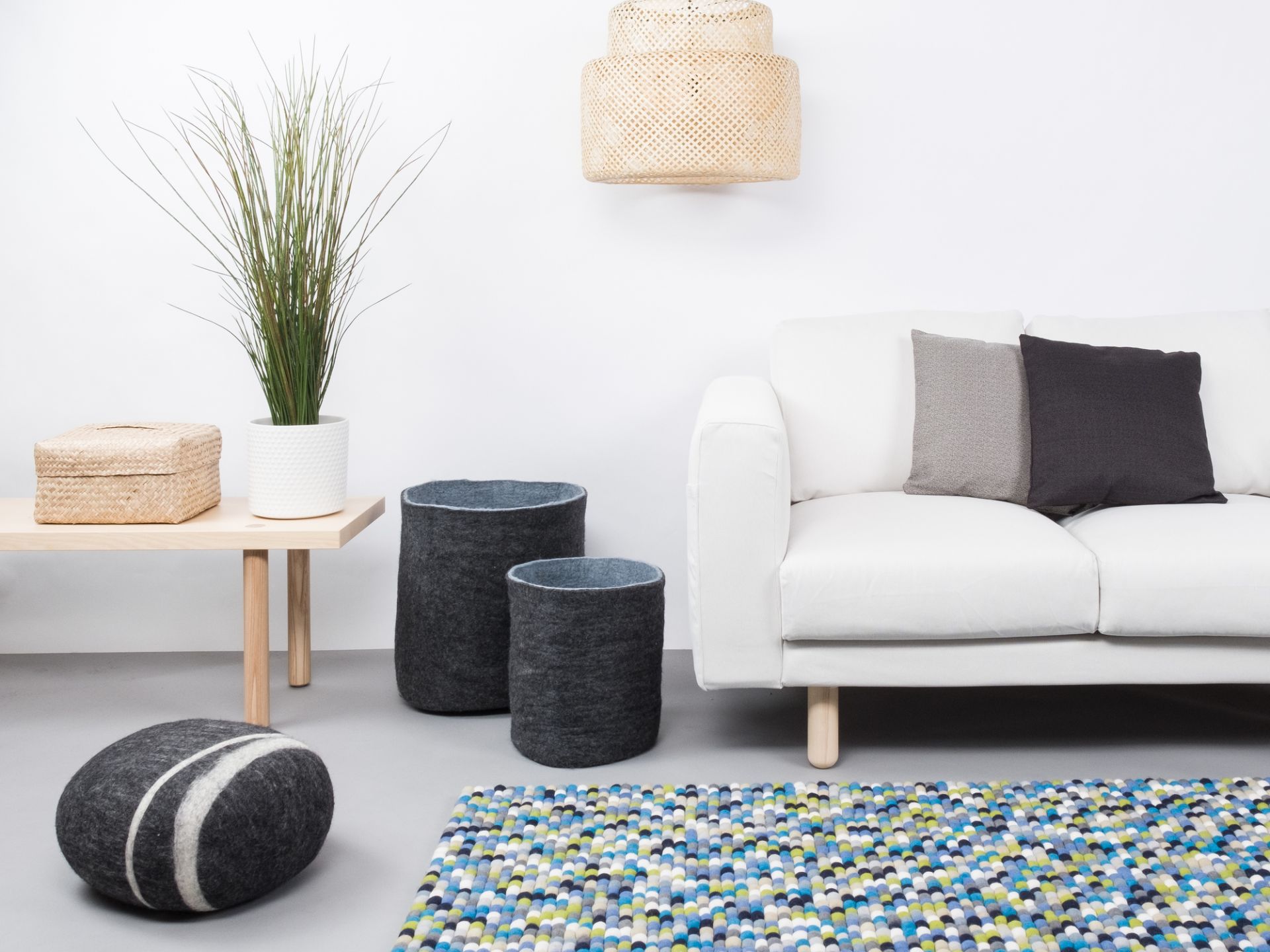 Filzkugel Teppich 140x200 cm Myfelt