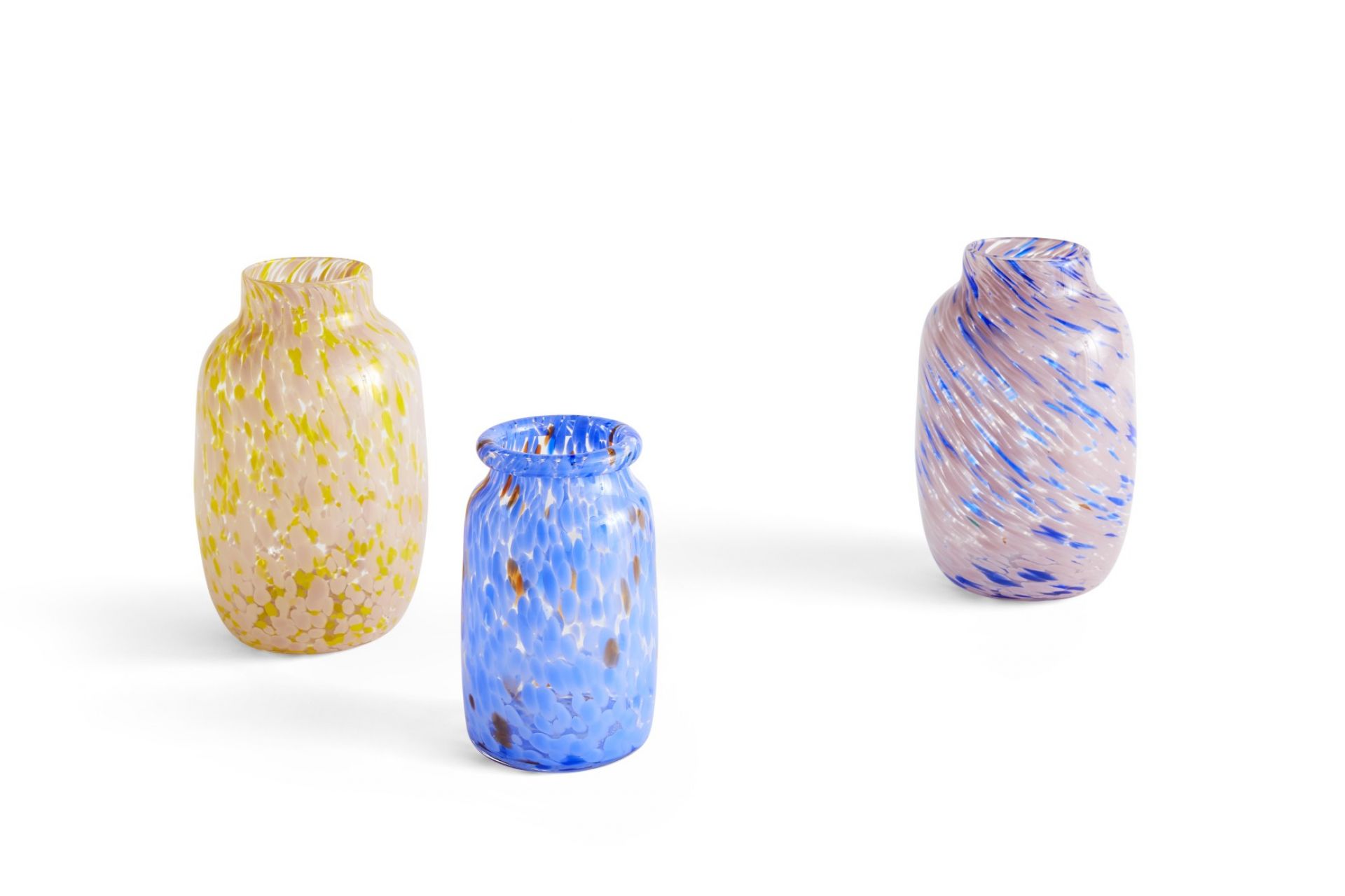 Splash Vase Round L Hell pink und blau Hay EINZELSTÜCK
