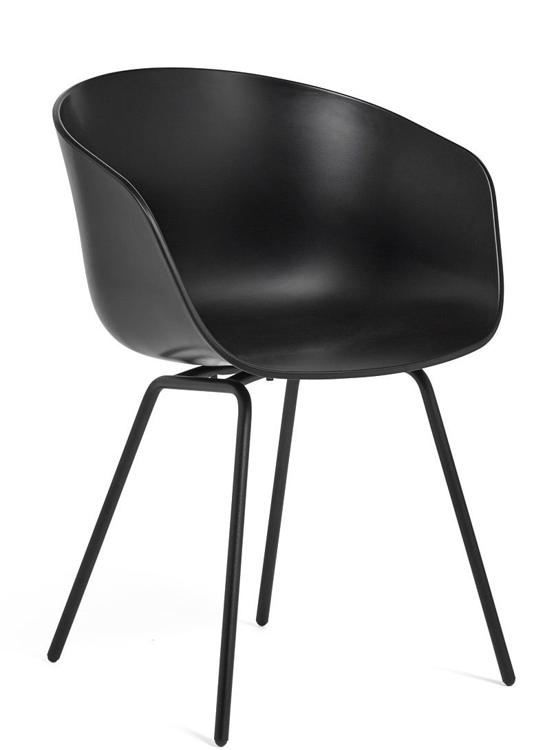About A Chair AAC26 / AAC 26 Stuhl Vorzugskombination Hay Black Schwarzer About A Chair AAC26 Stuhl von Hay mit minimalistischem Design und vierbeinigen Stahlgestell.