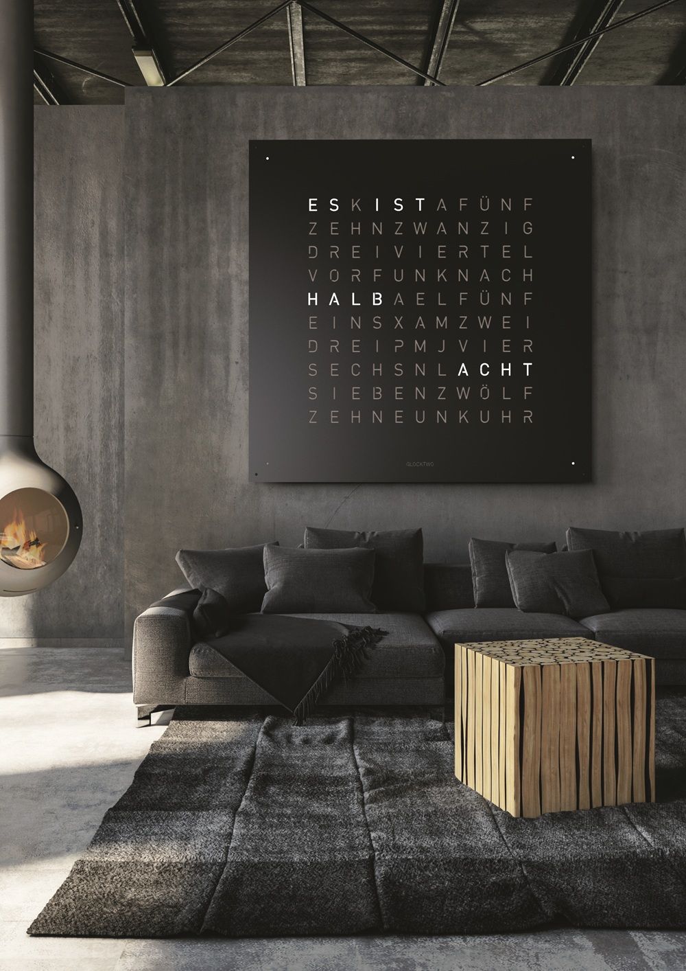 Earth 180 Creator's Edition Wanduhr / Zeitobjekt Deutsch QLOCKTWO 