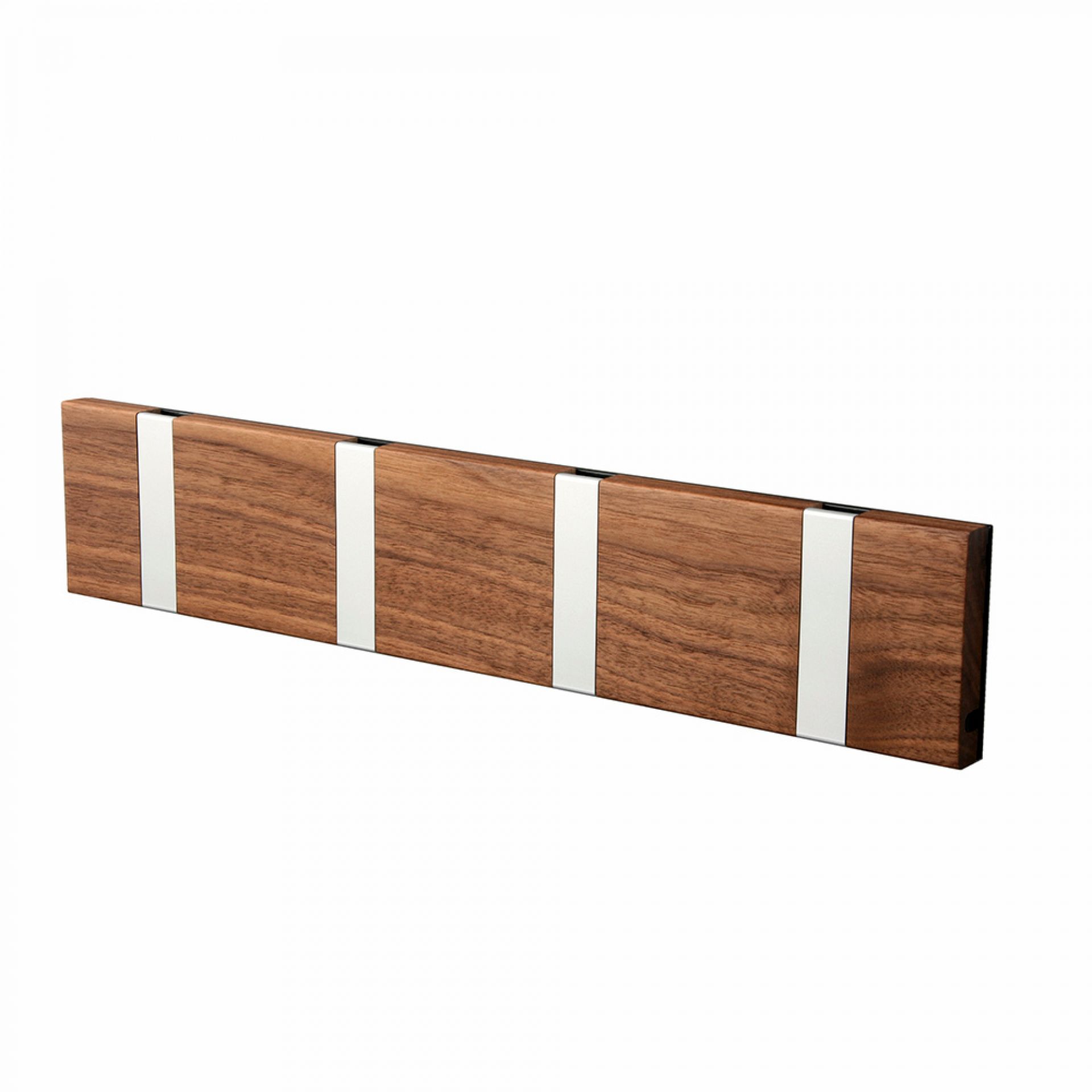 Knax Wandgarderobe waagrecht 4 Haken Walnuss Loca
