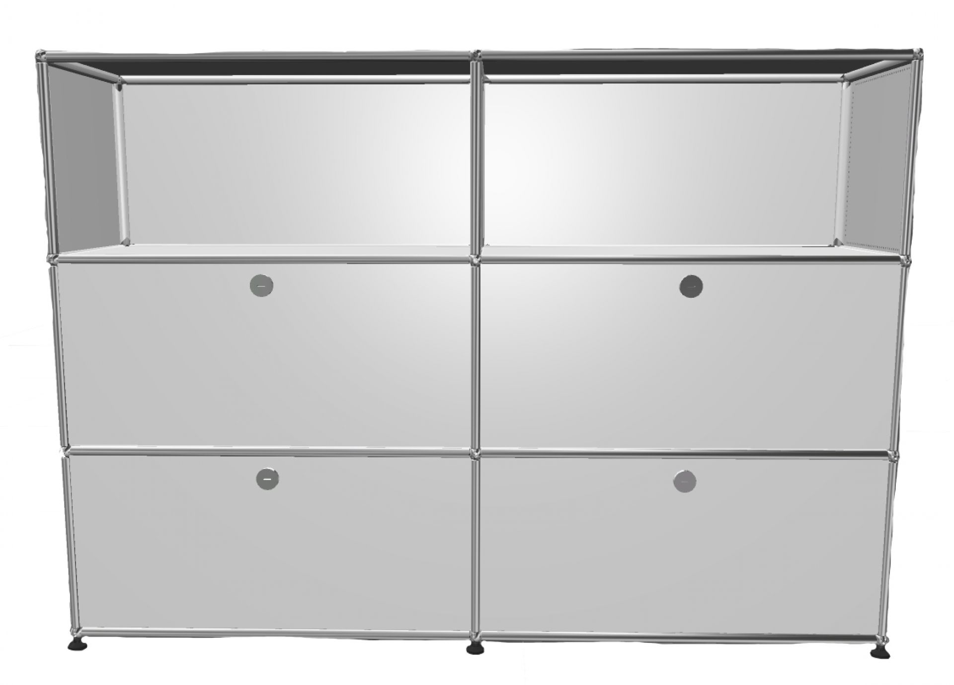 USM Haller Highboard 2 Offen / 2 Klappen / 2 Schubladen Reinweiß - FAST DELIVERY