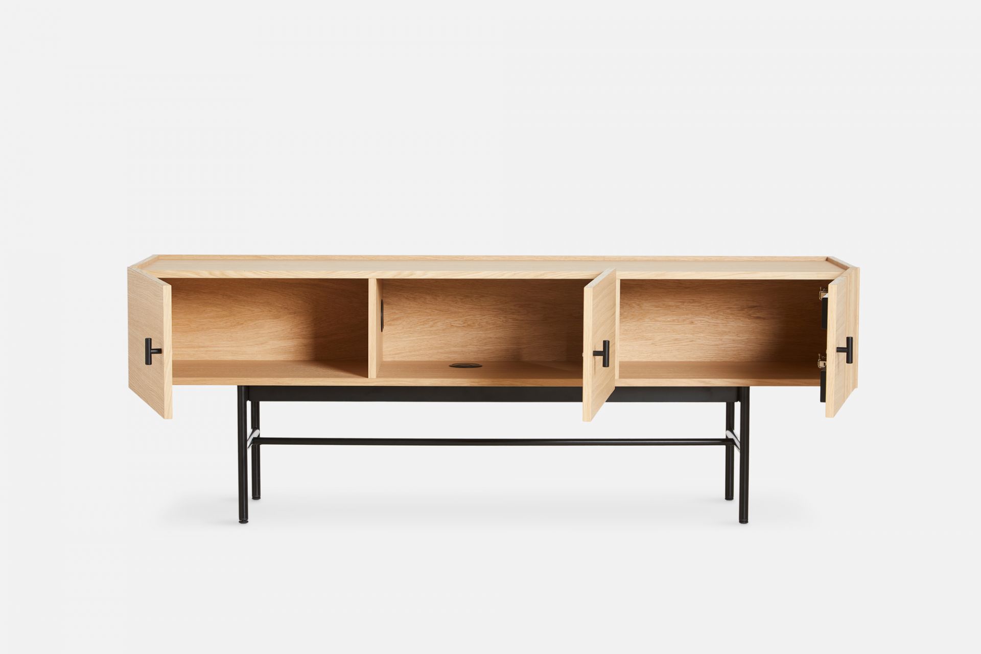 Array Low Sideboard (150cm) Schwarz Lackierte Eiche Woud