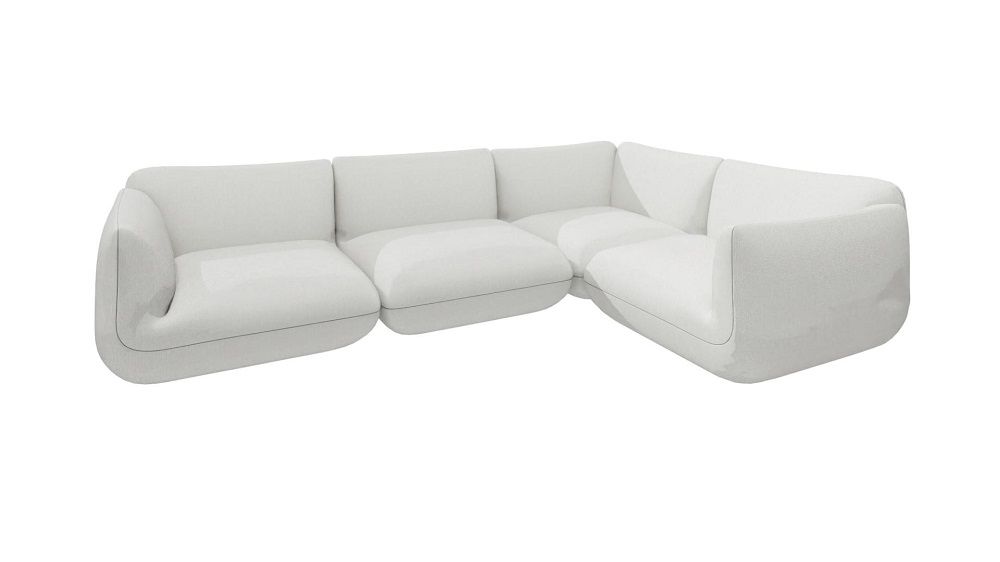 Hellgraues Jalis21 Sofa von Cor, modernes Ecksofa mit weichen Formen für Wohnzimmer.