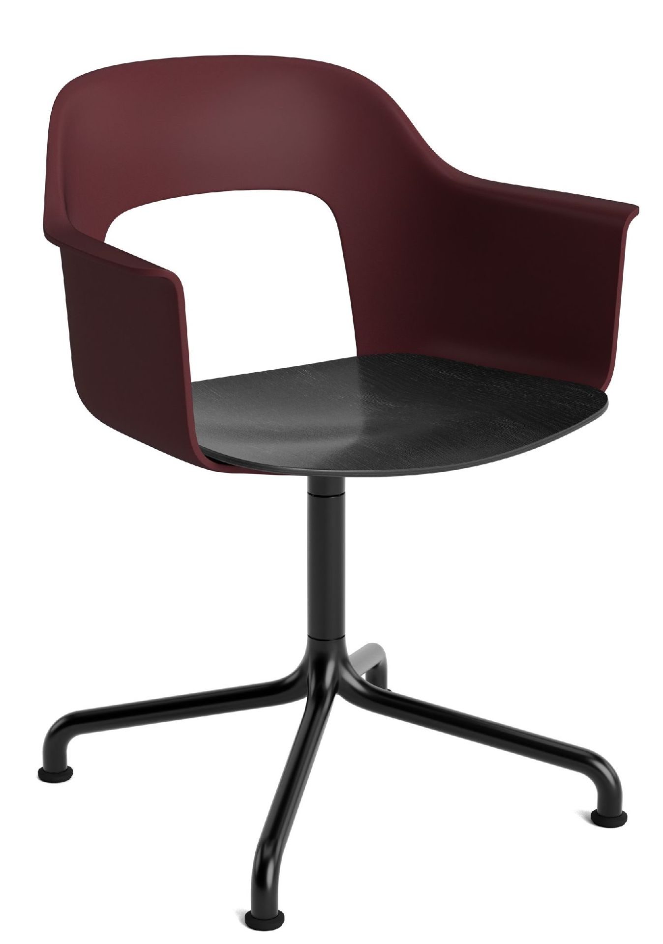 Layout Armchair 252 Armlehnstuhl 4-Sternfuß Drehfuß mit gebogenem Fußkreuz Hay