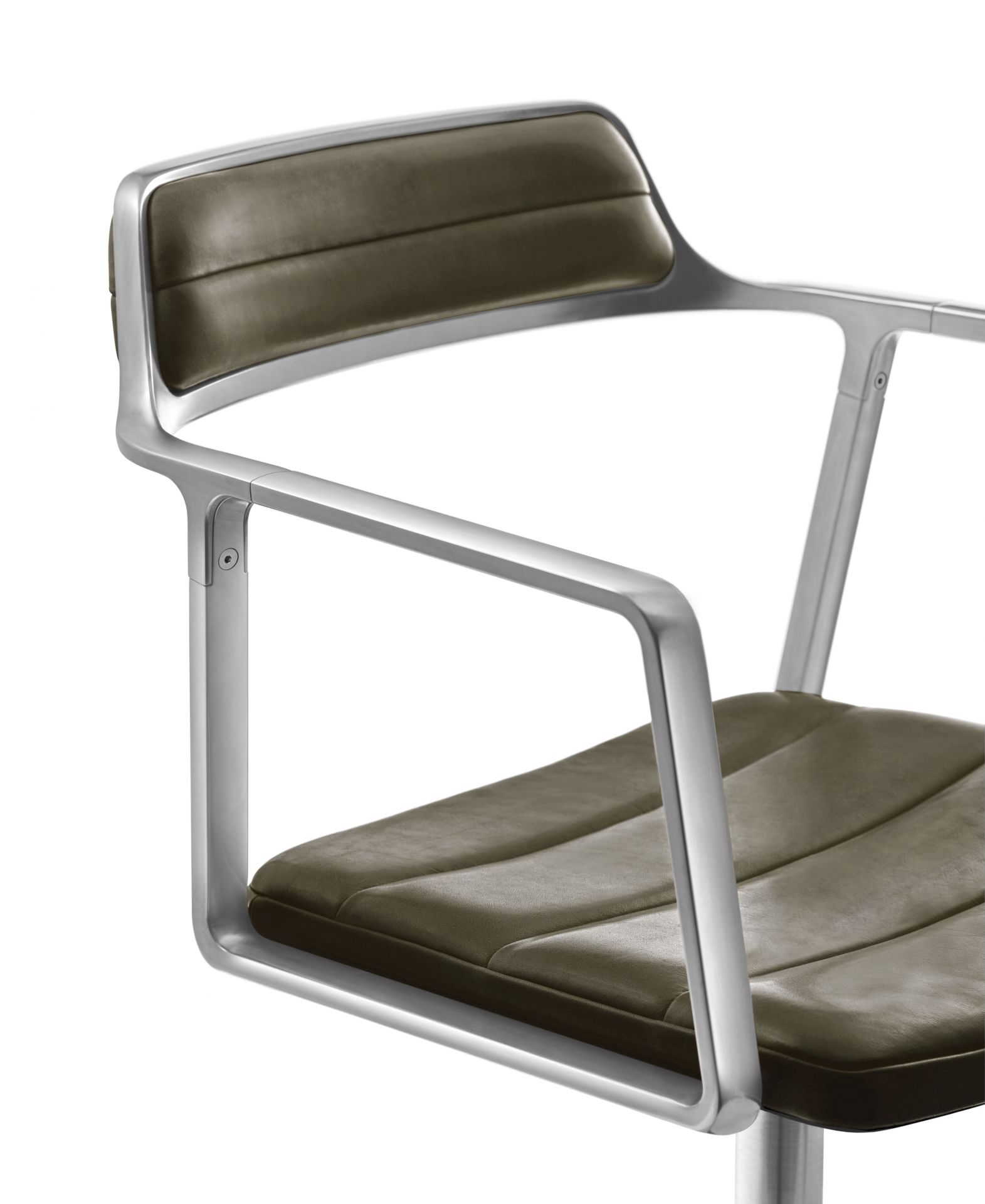 VIPP452 Swivel Stuhl mit Gleitern grünes Leder Vipp VIPP452 Swivel Stuhl mit Gleitern grünes Leder Vipp