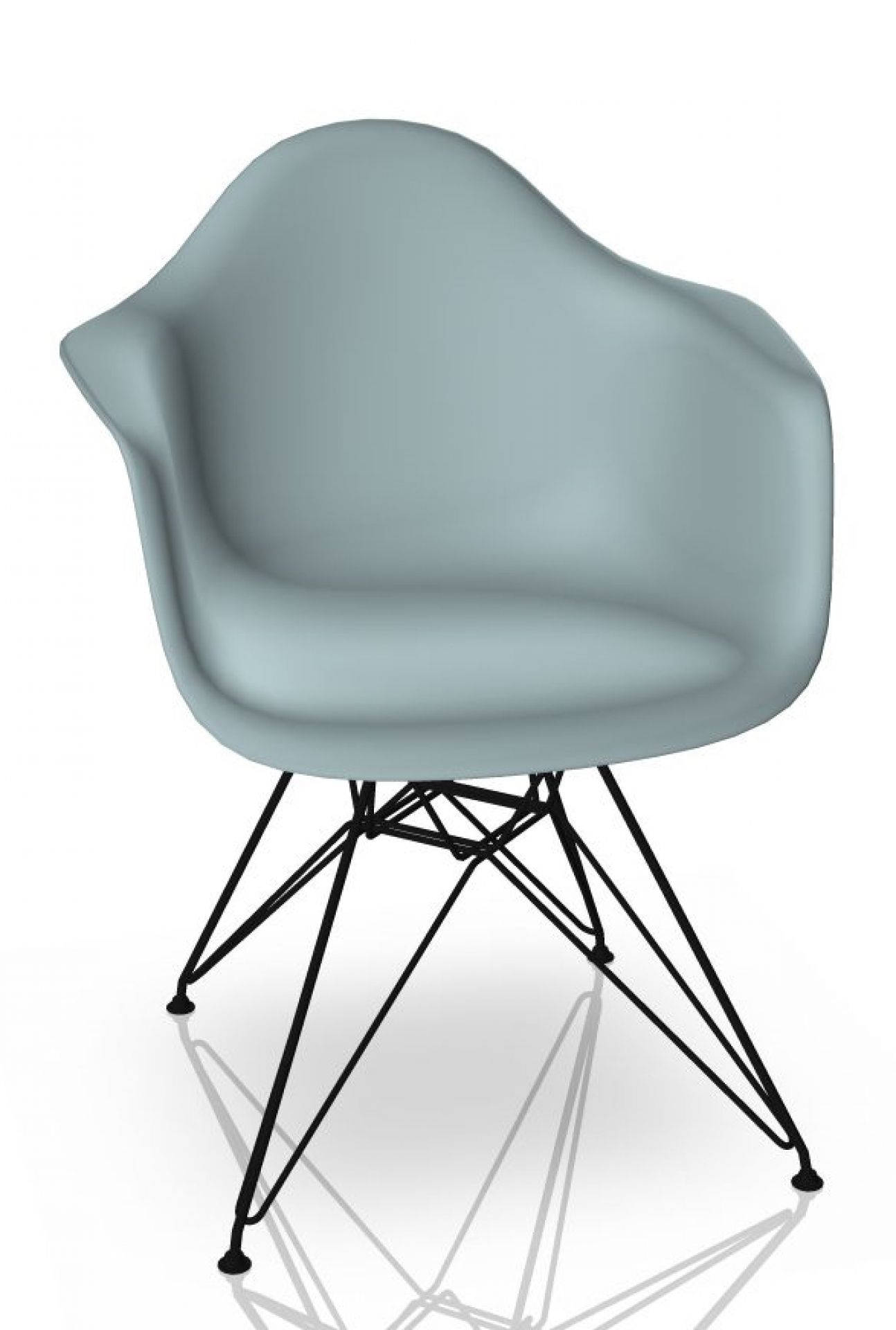 Eames Plastic Arm Chair DAR Stuhl Schwarz - Eisgrau Vitra