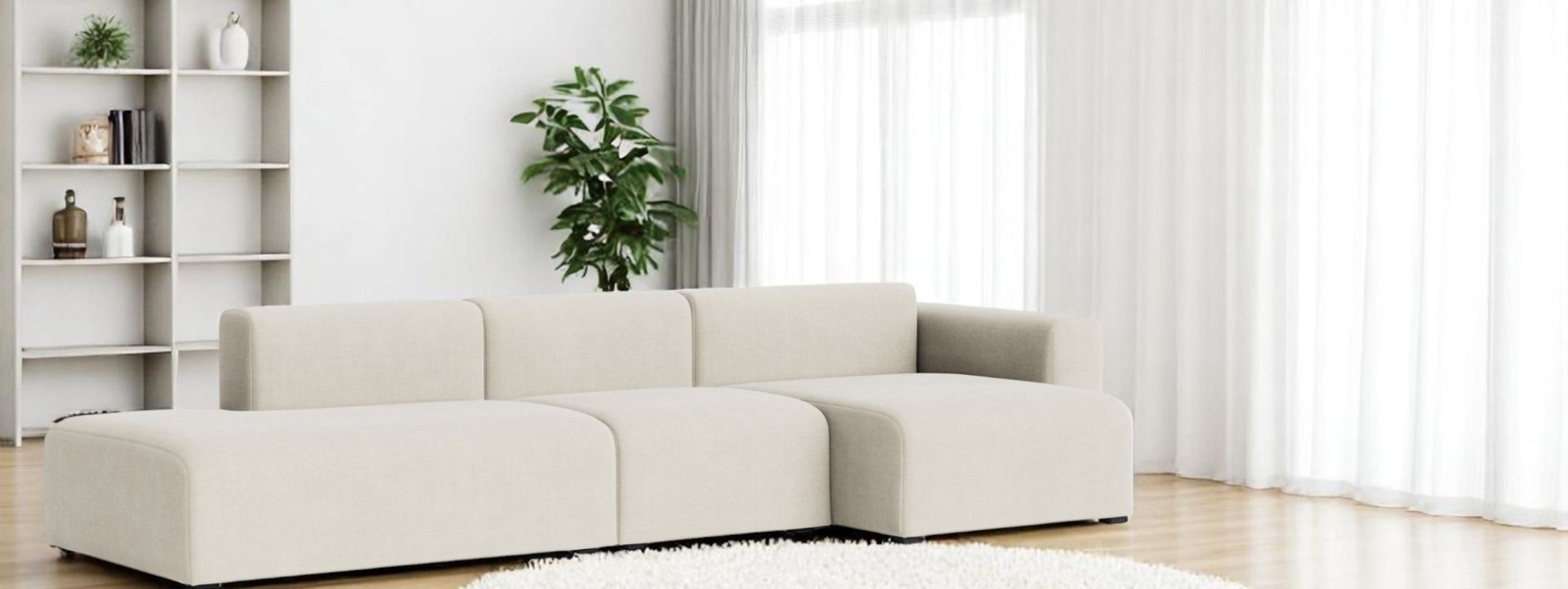 Mags Sofa 3-Sitzer Combination 4 Low Armrest mit Armlehne rechts Hay
