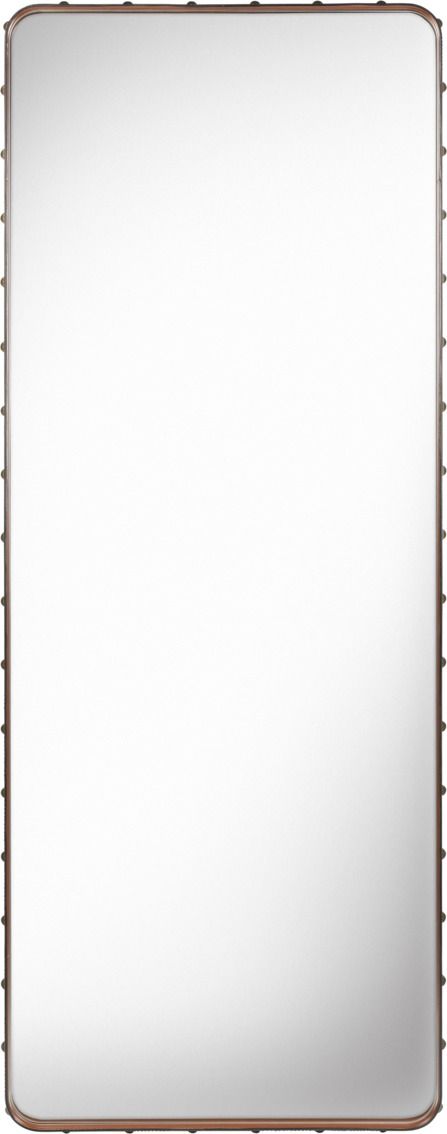 Adnet Rectangular Spiegel Large Braunes Leder Gubi