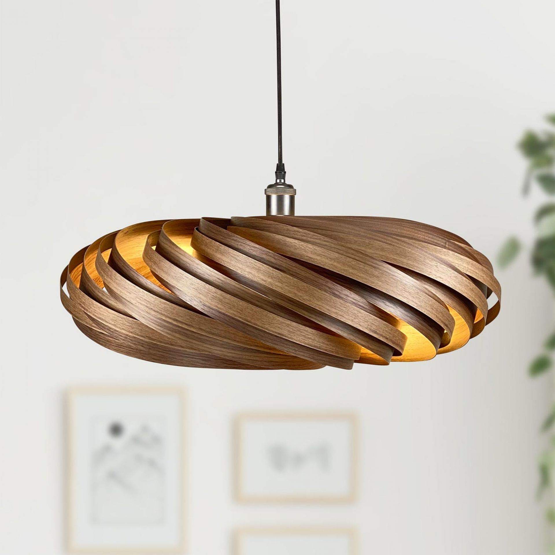 Veneria Hängeleuchte Ø60 cm Nussbaum Gofurnit