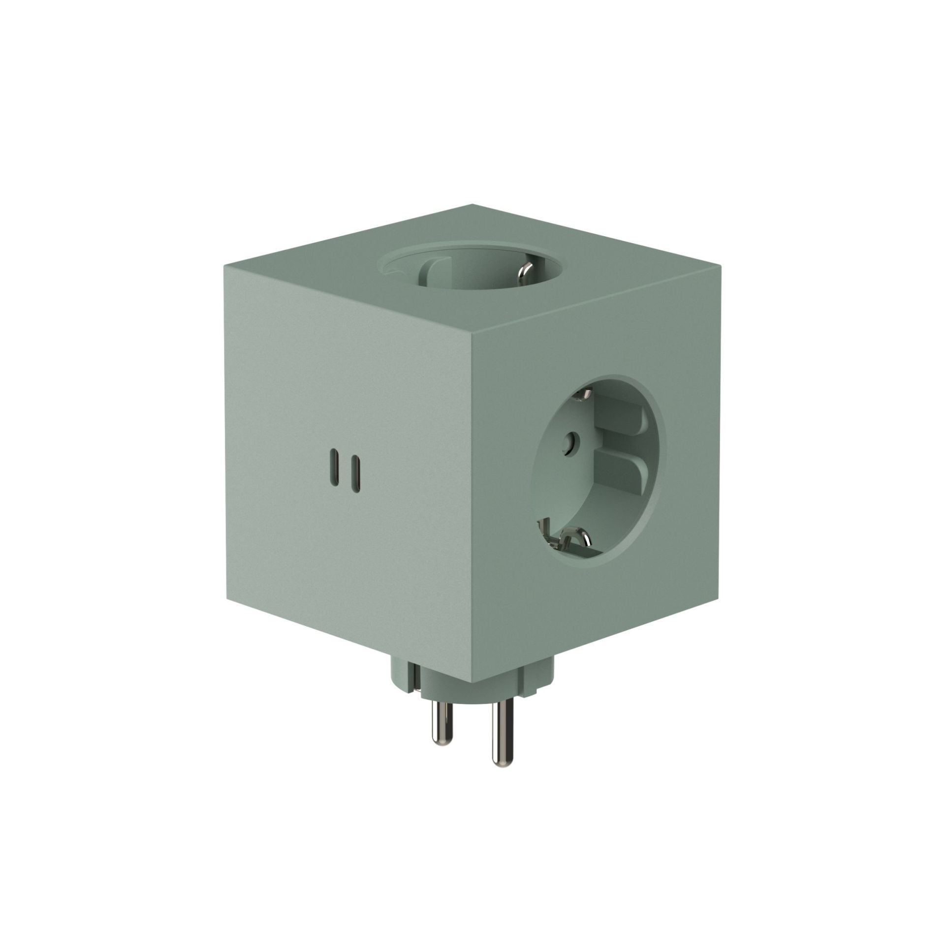 Square 2 - Avolt Steckdosenwürfel mit USB-C Eiche grün dfp Design
