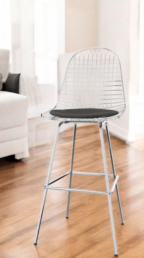 Eames Wire Bar Stool Barhocker High mit Sitzpolster Vitra 