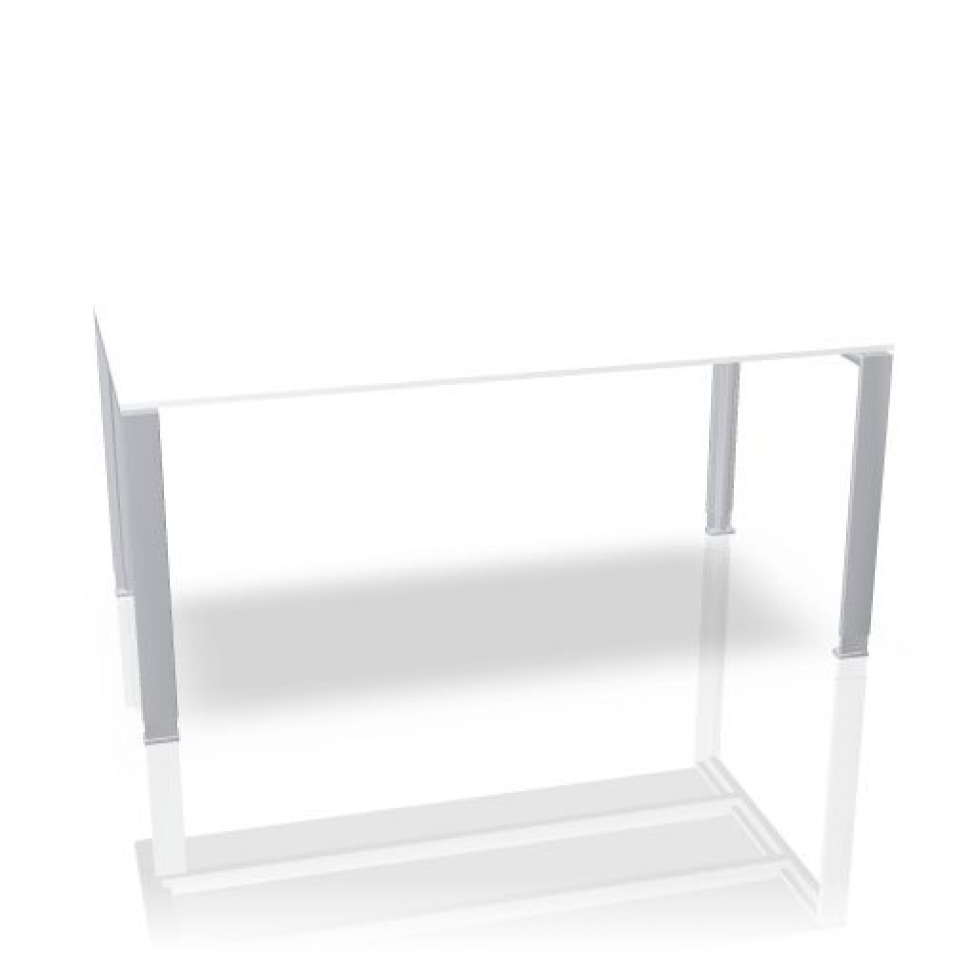 Weißer DOIT4 Konferenztisch von König+Neurath mit silbernen Beinen, ideal für moderne Büros.