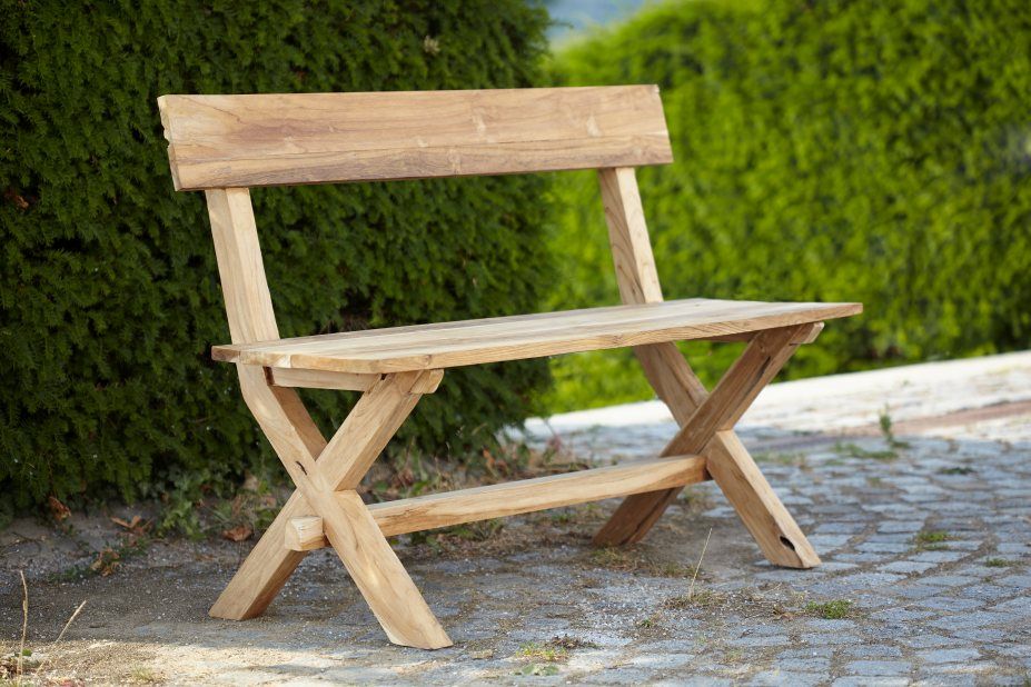 Meran Bank aus Teakholz von Jan Kurtz für den Garten oder die Terrasse.