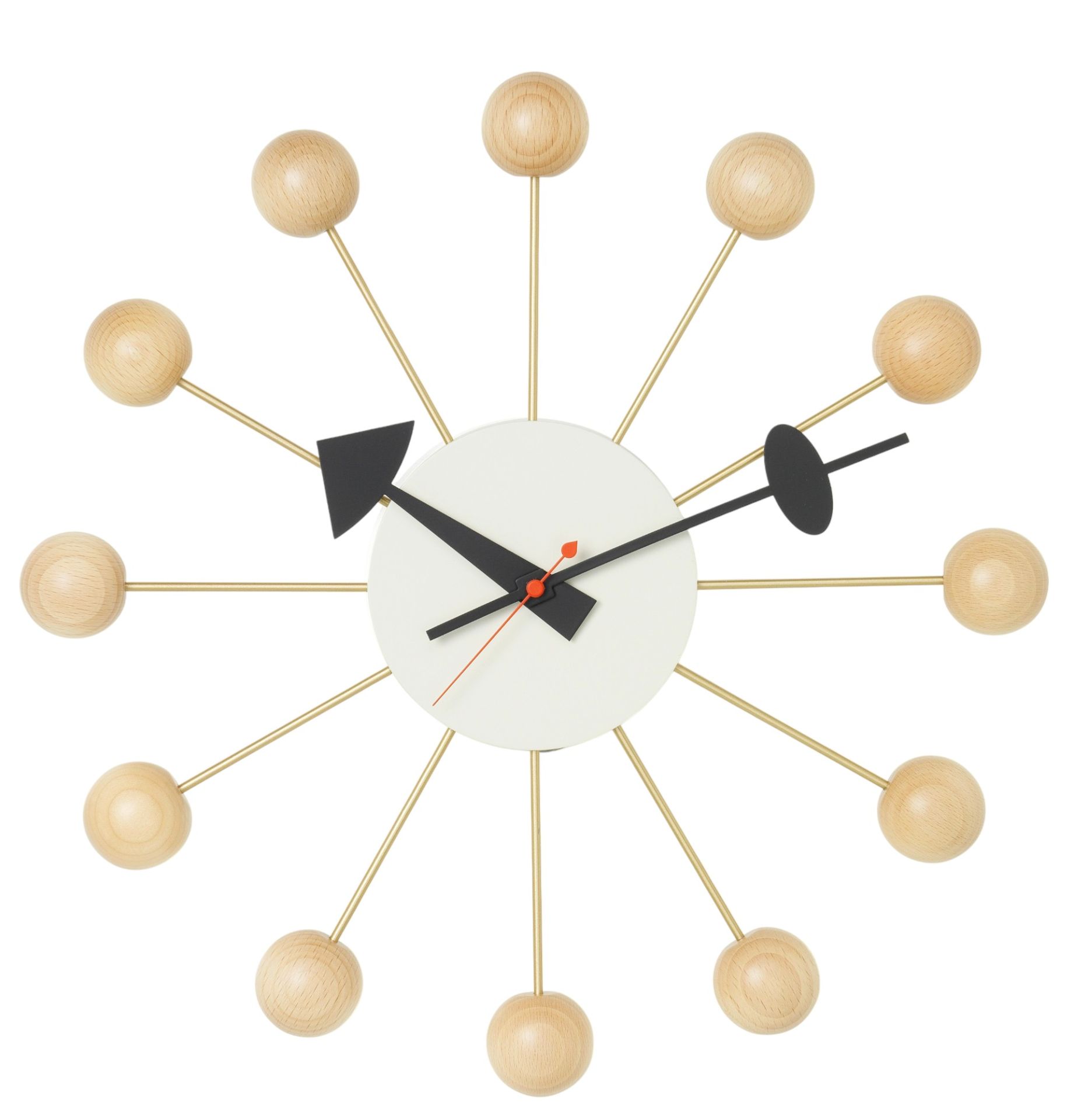 Ball Clock Wanduhr Buche natur Vitra