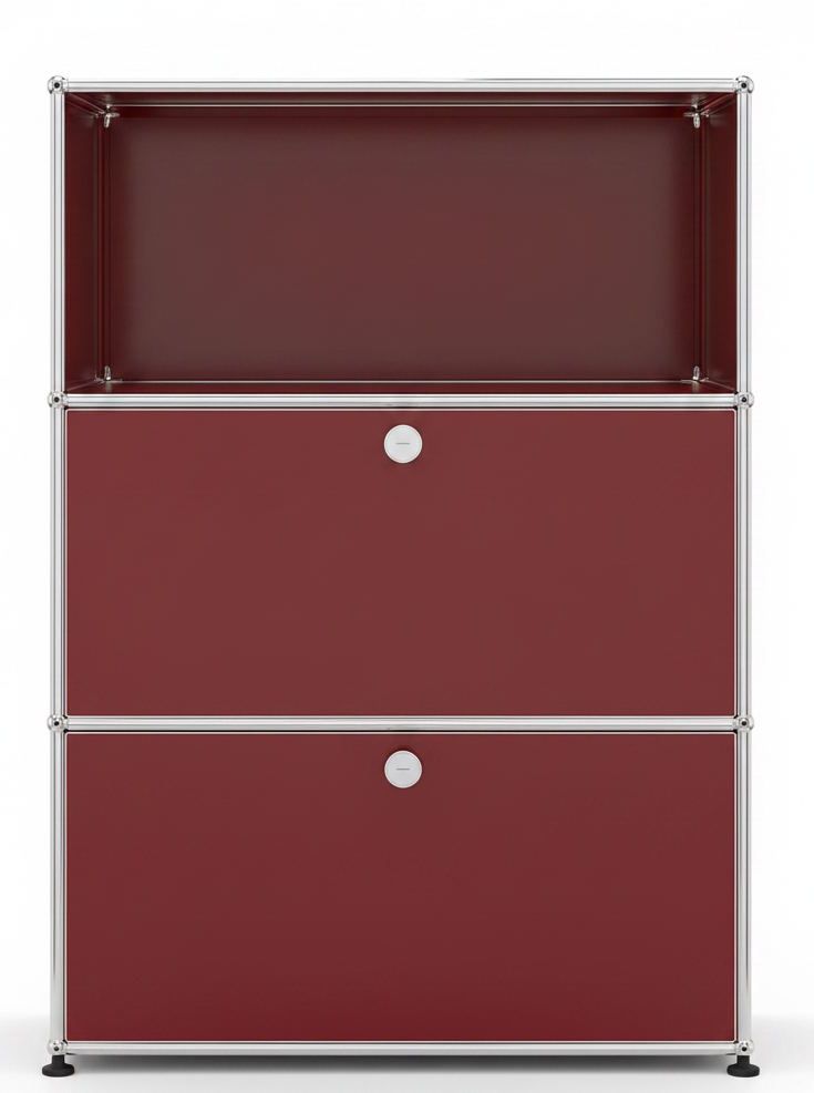 USM Haller Highboard 1 Offen / 2 Schubladen Rubinrot
