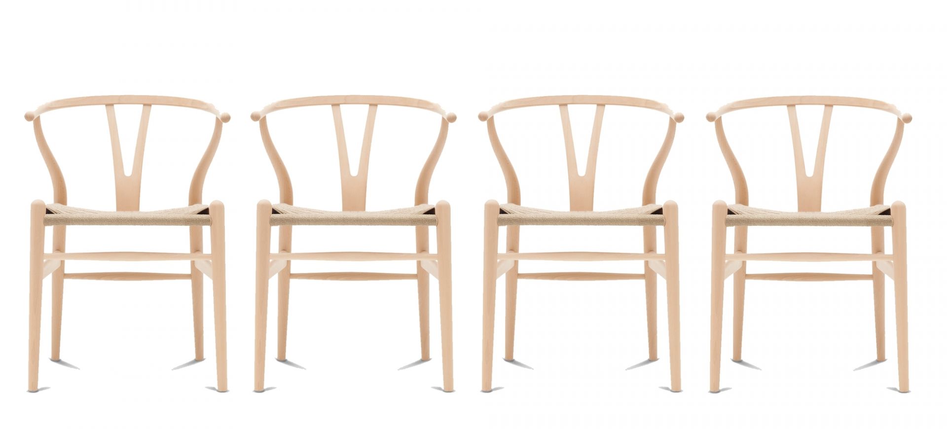 CH24 Wishbone Chair / Y-Chair Stuhl Buche geseift 4-er Set Carl Hansen & Søn