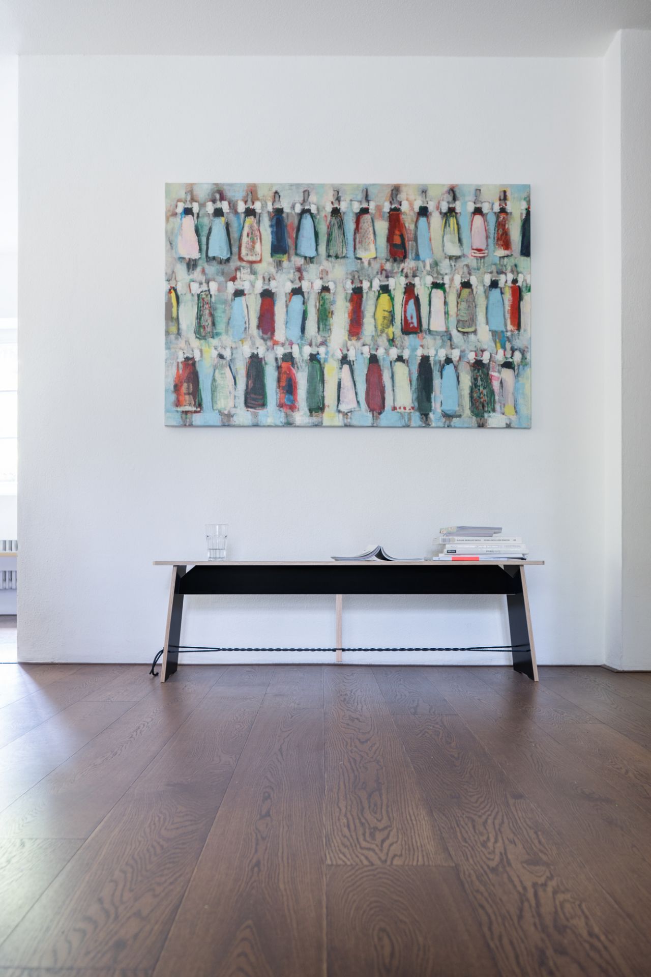 Langer Max Sitzbank 180 cm weiss Seil rot Nils Holger Moormann