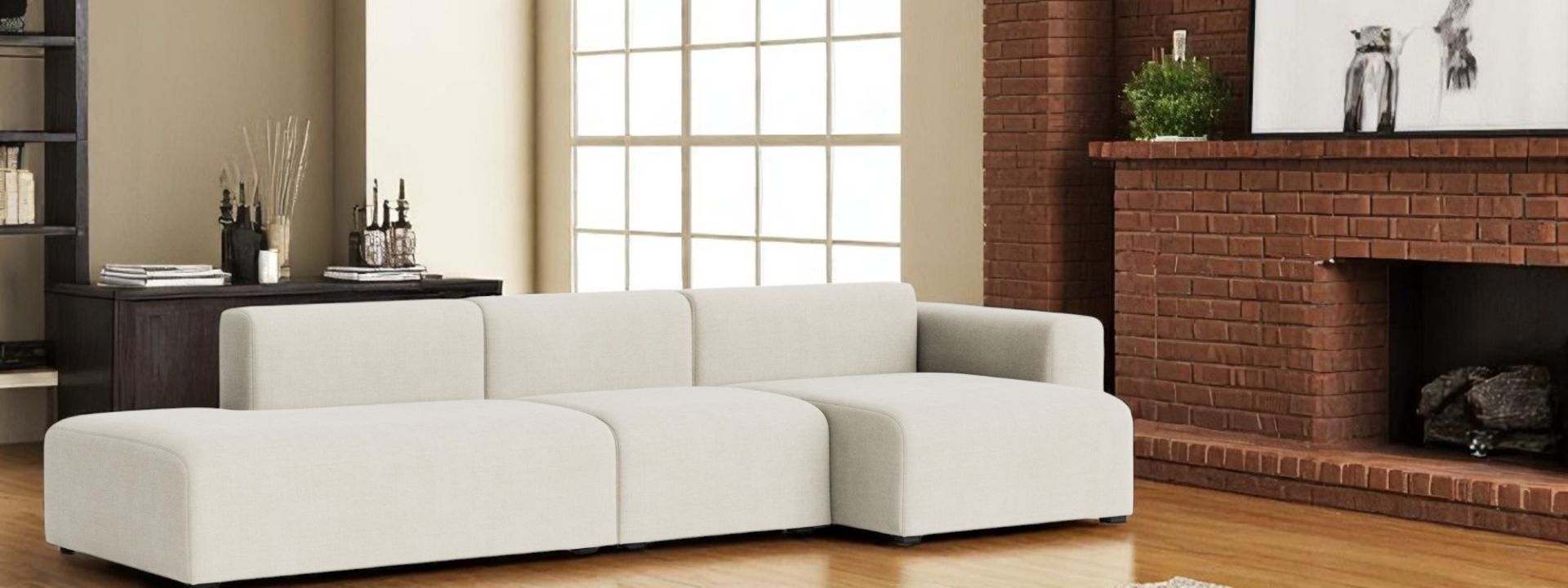Mags Sofa 3-Sitzer Combination 4 Low Armrest mit Armlehne rechts Hay