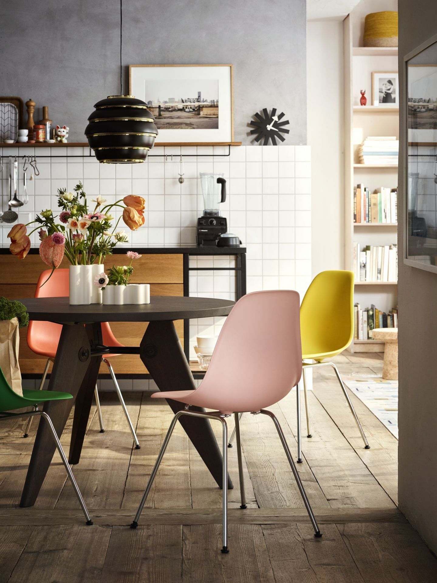 Eames Plastic Side Chair DSX Stuhl Vitra Chrom - Weiss