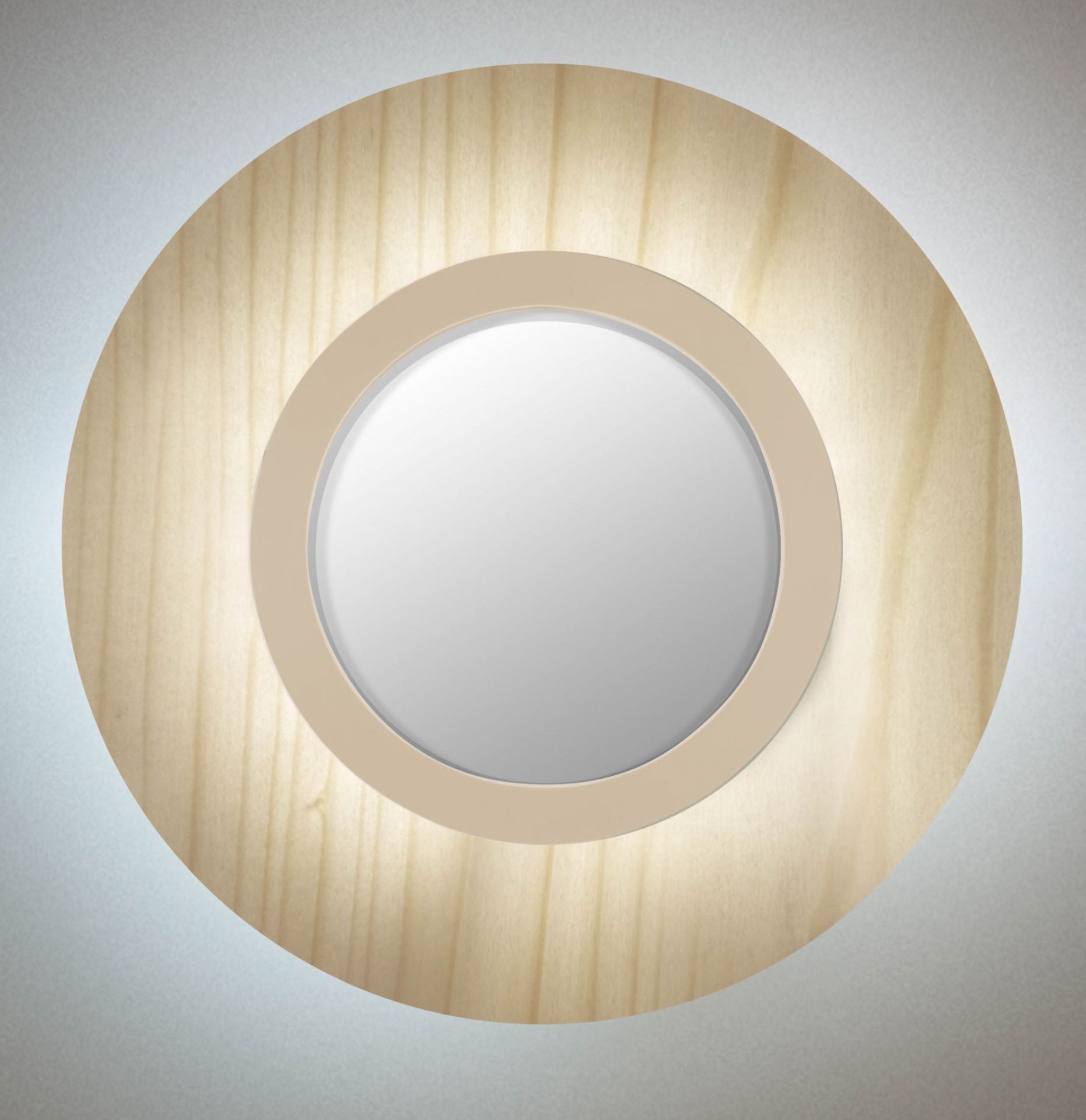 Lens LED Wandleuchte rund Metallring in elfenbeinweiß LZF Lamps